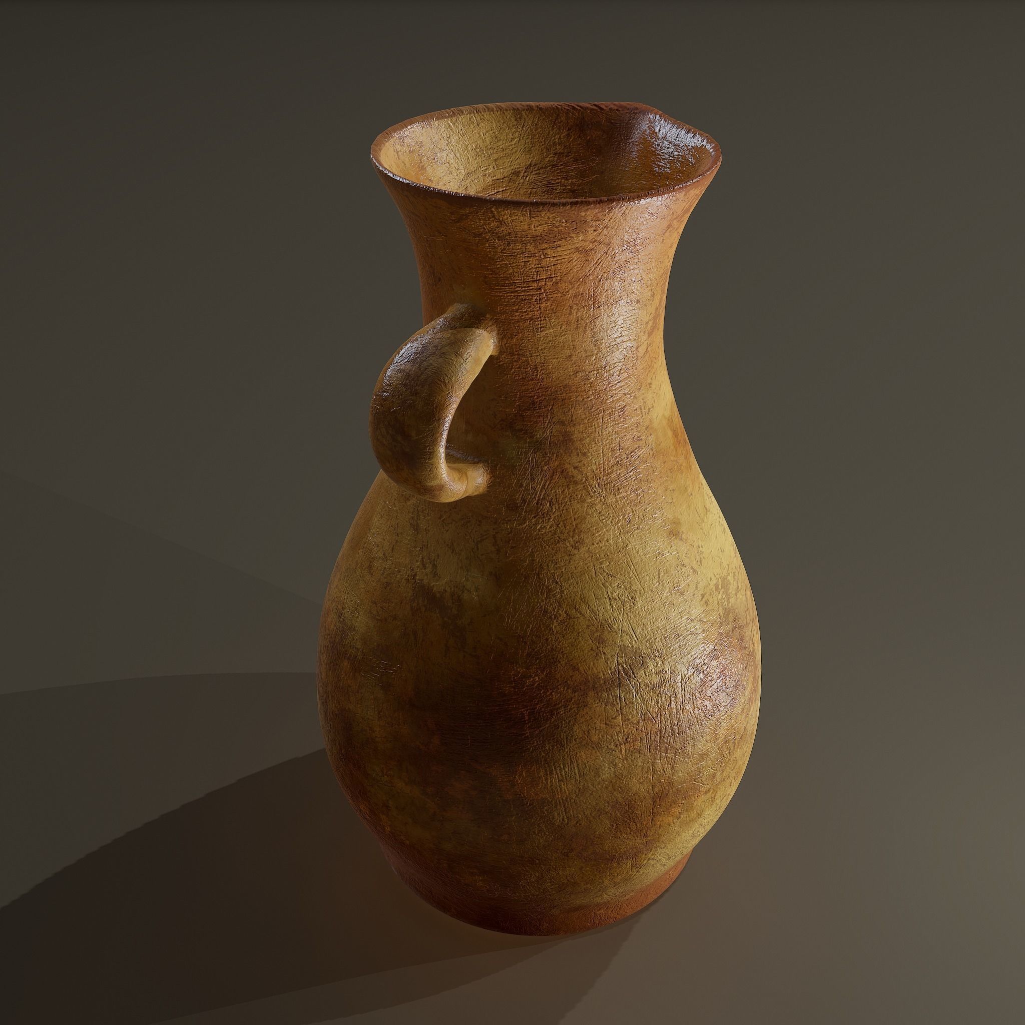 Ancient Terracotta Spouted Vase Low-poly 3D model_33