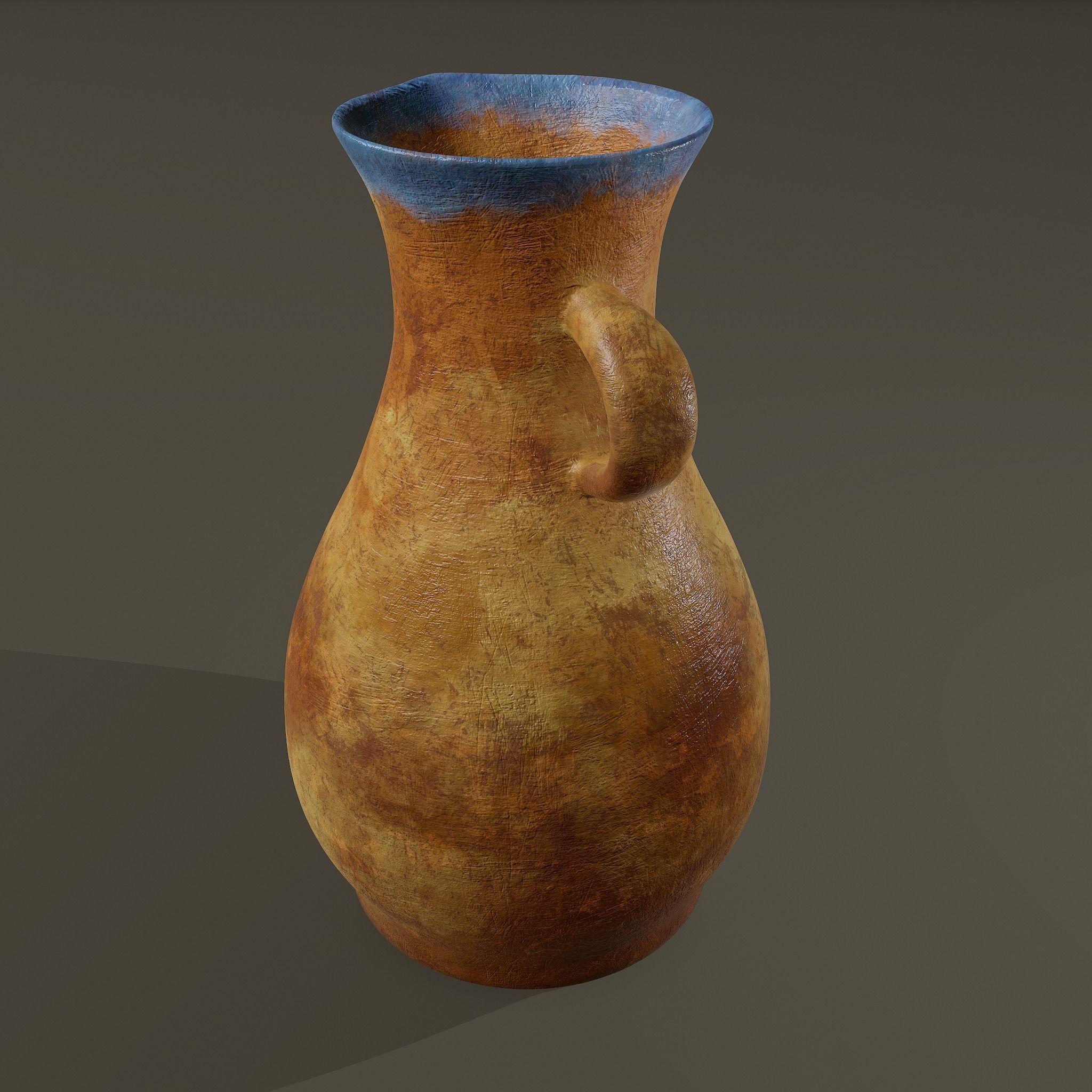 Ancient Terracotta Spouted Vase Low-poly 3D model_35