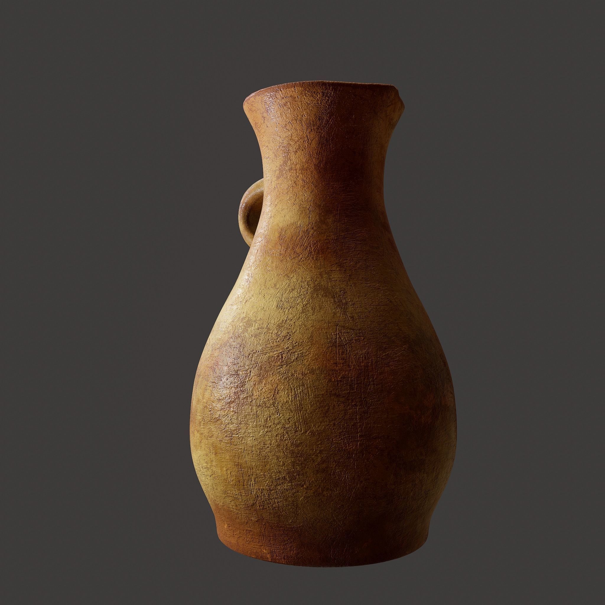 Ancient Terracotta Spouted Vase Low-poly 3D model_24