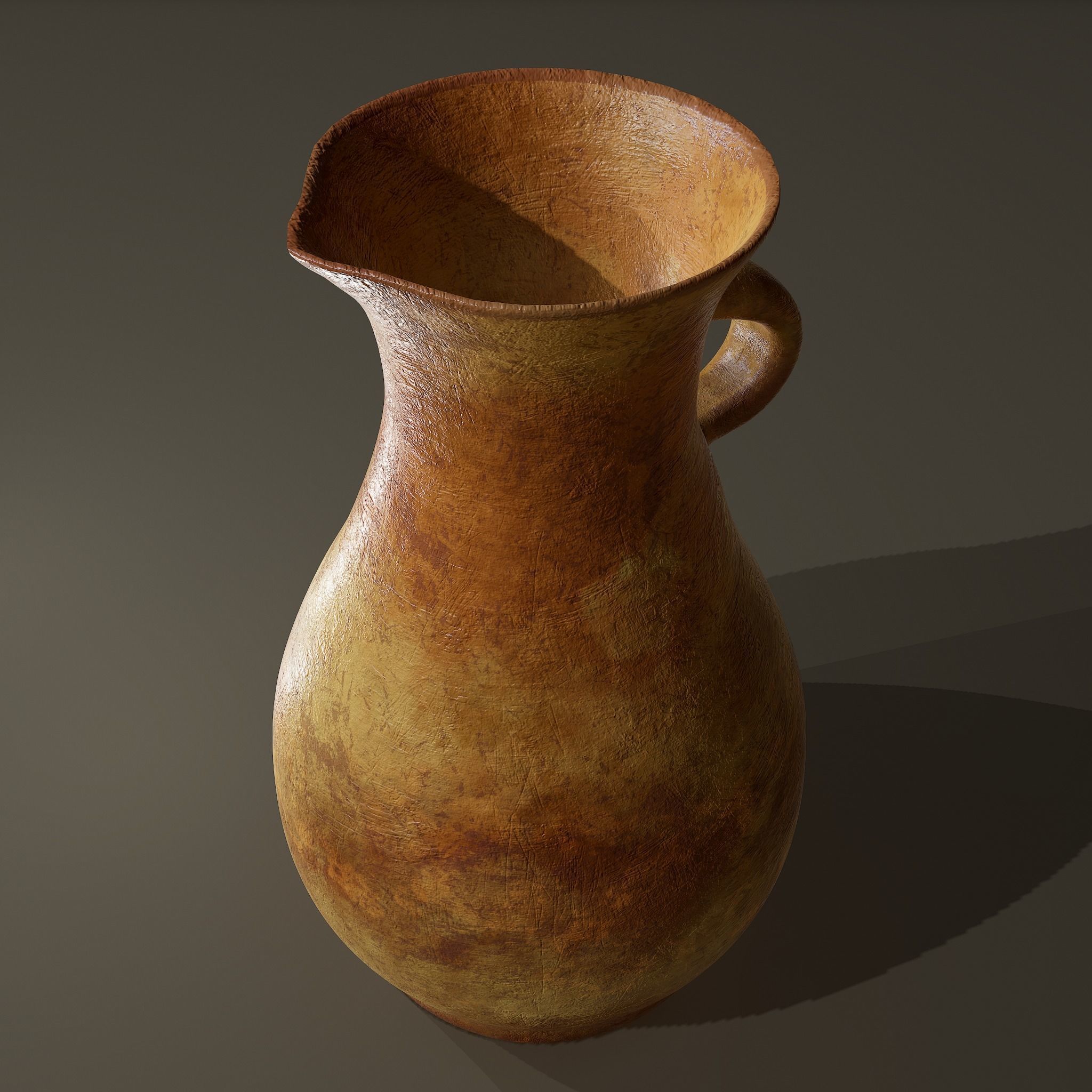 Ancient Terracotta Spouted Vase Low-poly 3D model_18
