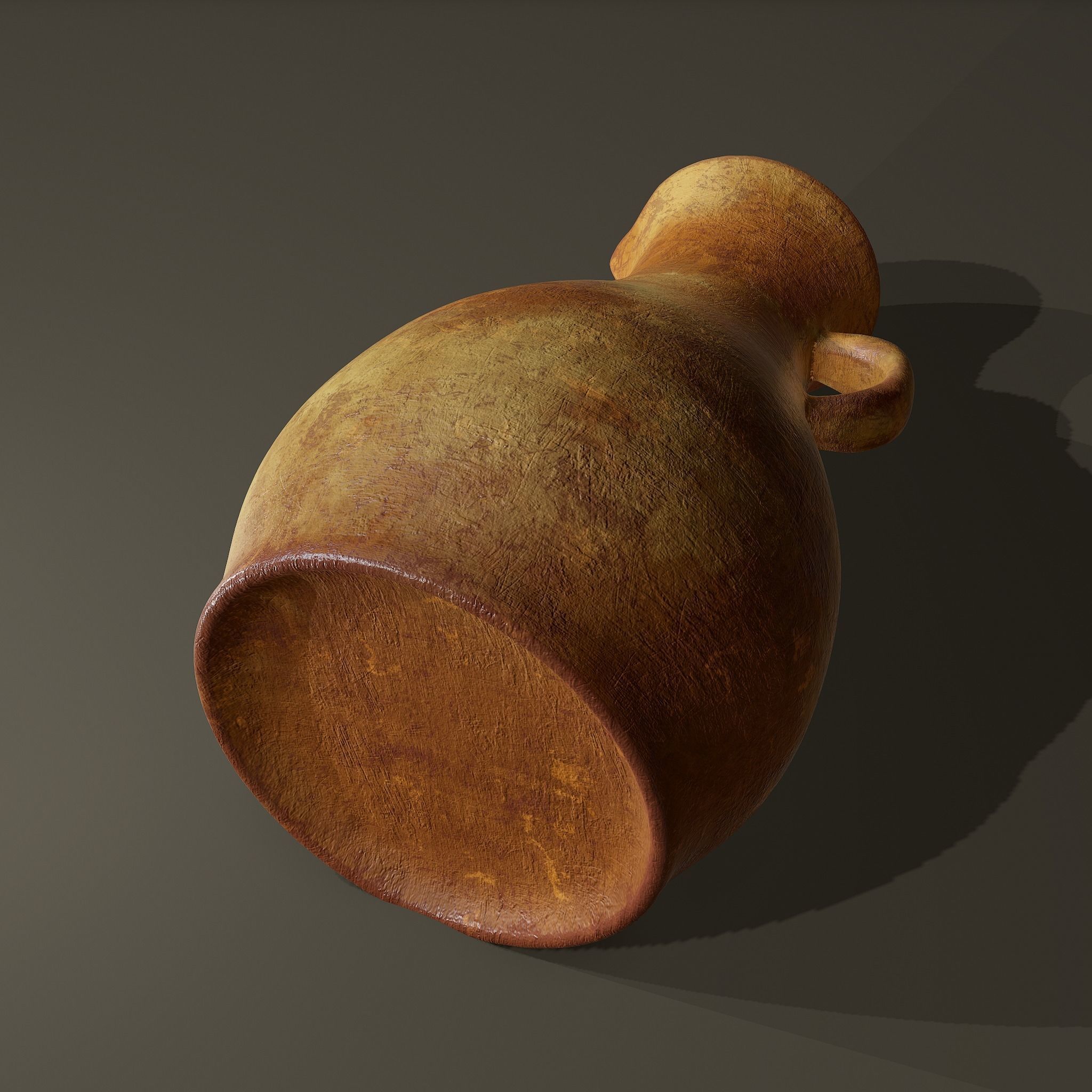 Ancient Terracotta Spouted Vase Low-poly 3D model_19