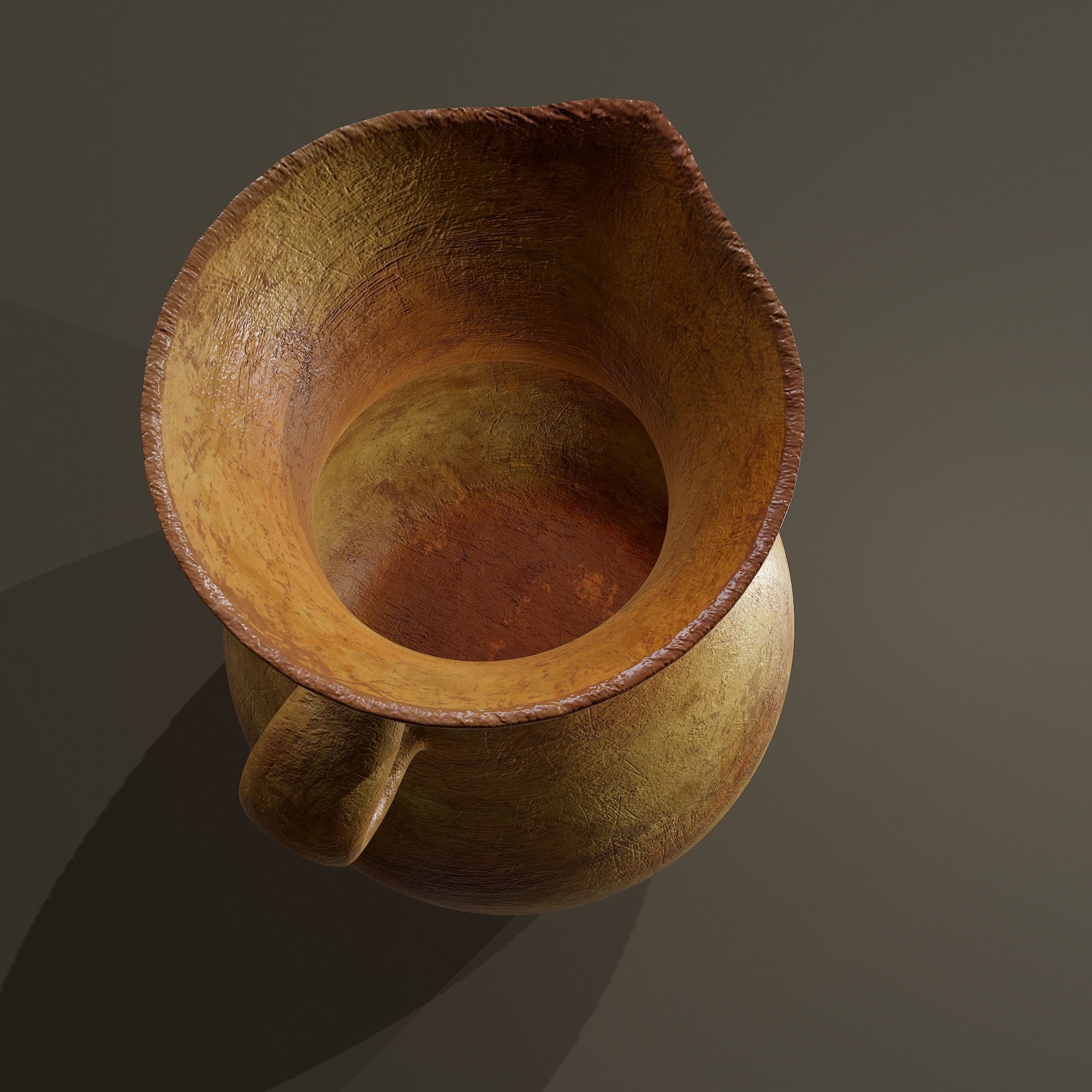 Ancient Terracotta Spouted Vase Low-poly 3D model_16