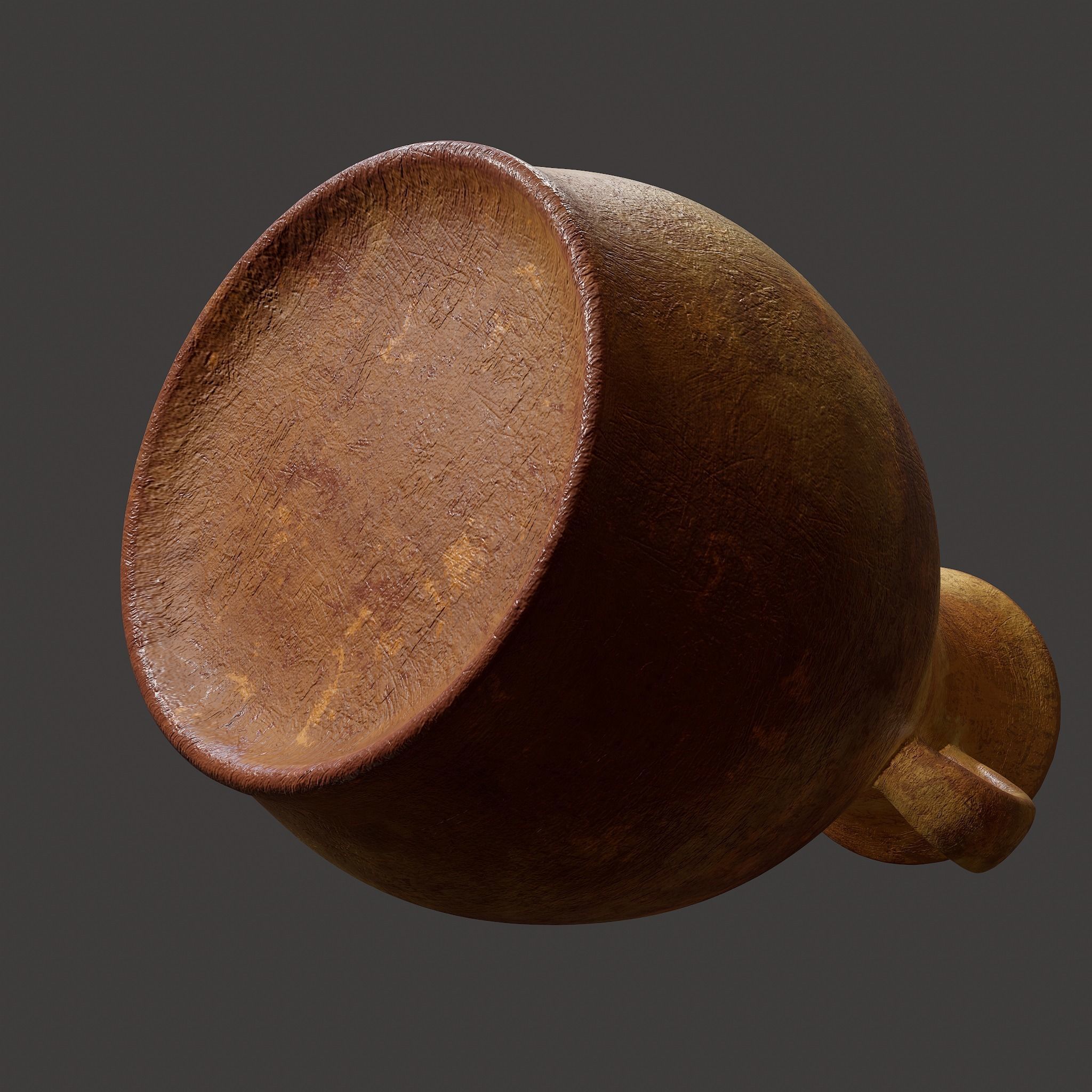 Ancient Terracotta Spouted Vase Low-poly 3D model_32