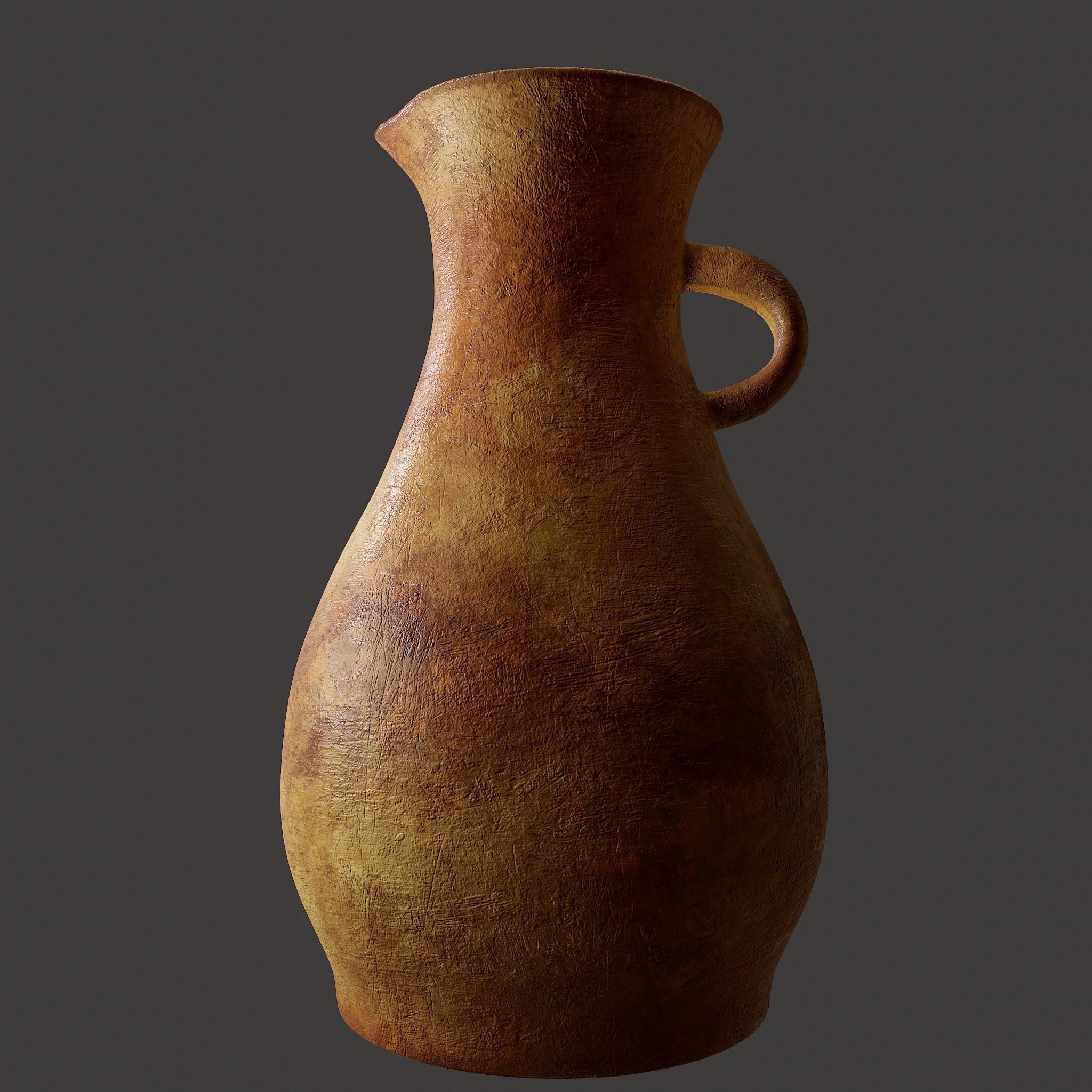 Ancient Terracotta Spouted Vase Low-poly 3D model_27