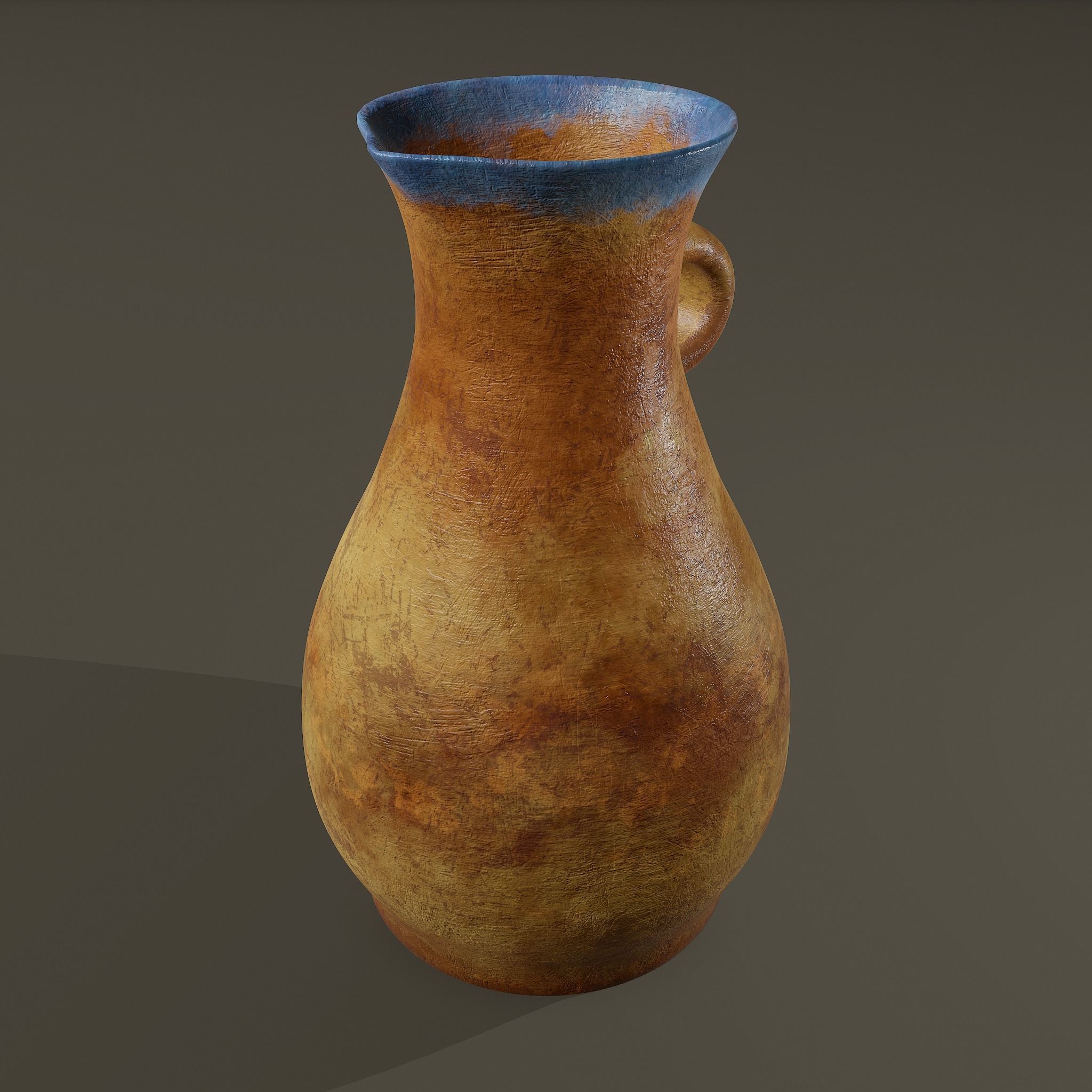Ancient Terracotta Spouted Vase Low-poly 3D model_34