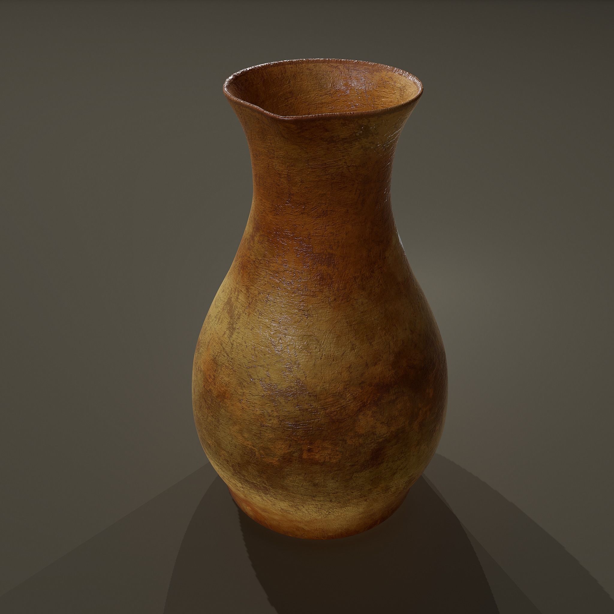 Ancient Terracotta Spouted Vase Low-poly 3D model_9