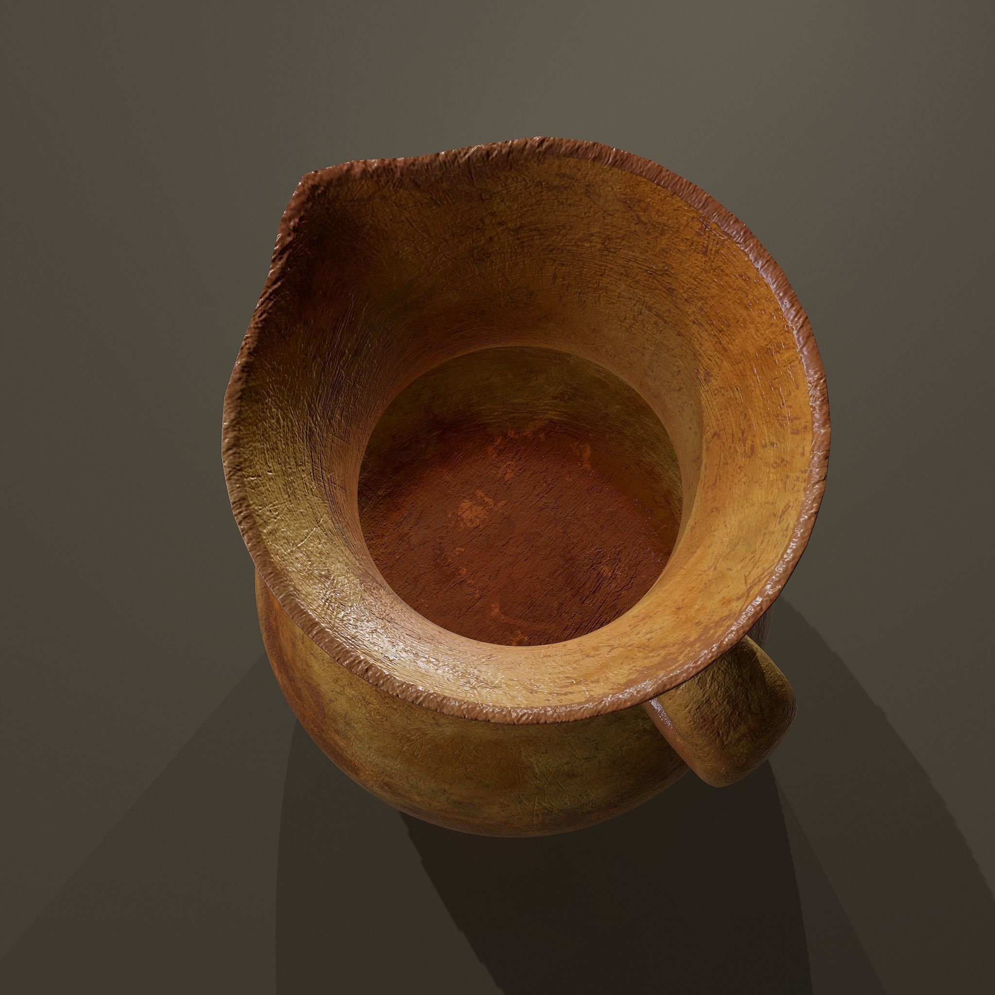 Ancient Terracotta Spouted Vase Low-poly 3D model_15