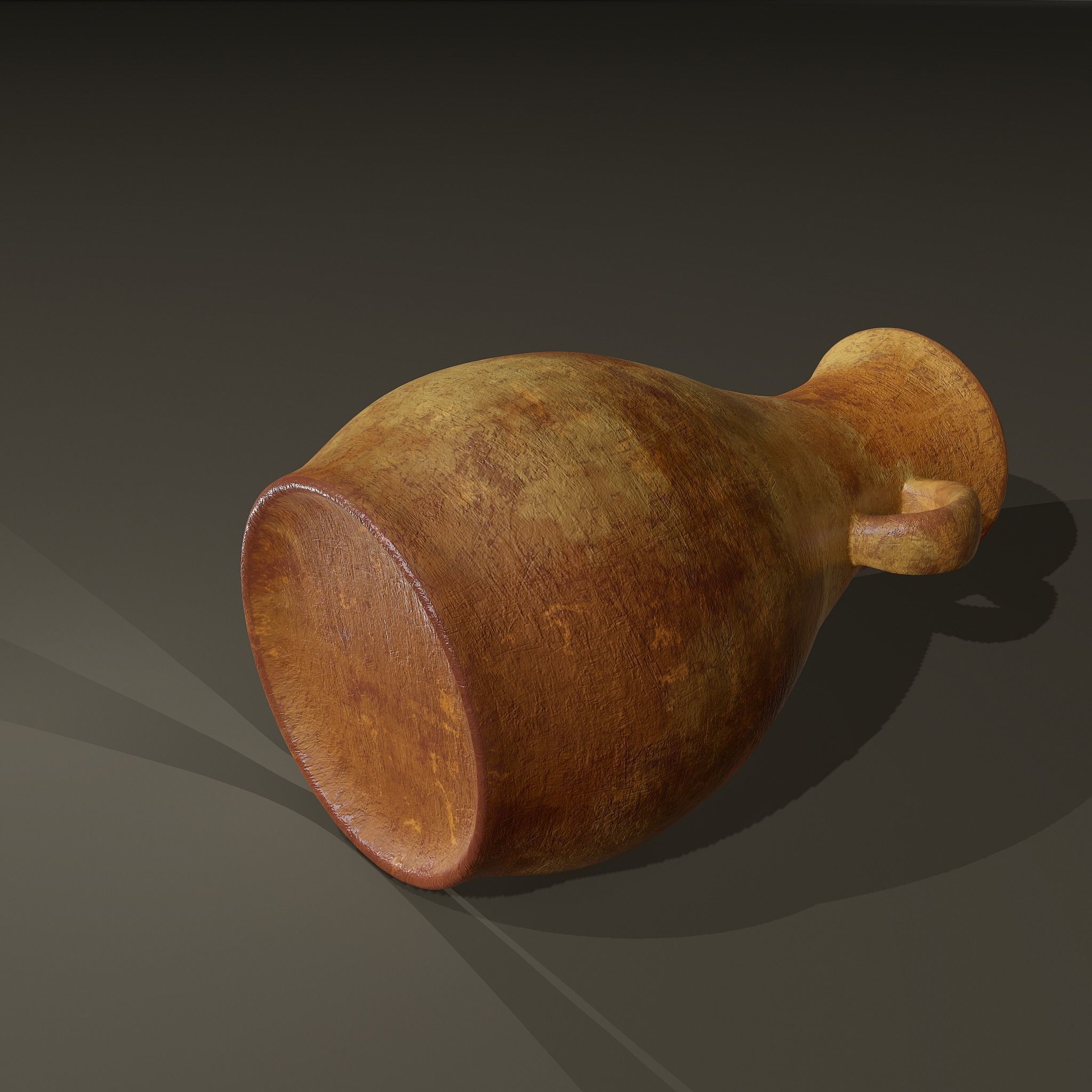 Ancient Terracotta Spouted Vase Low-poly 3D model_22