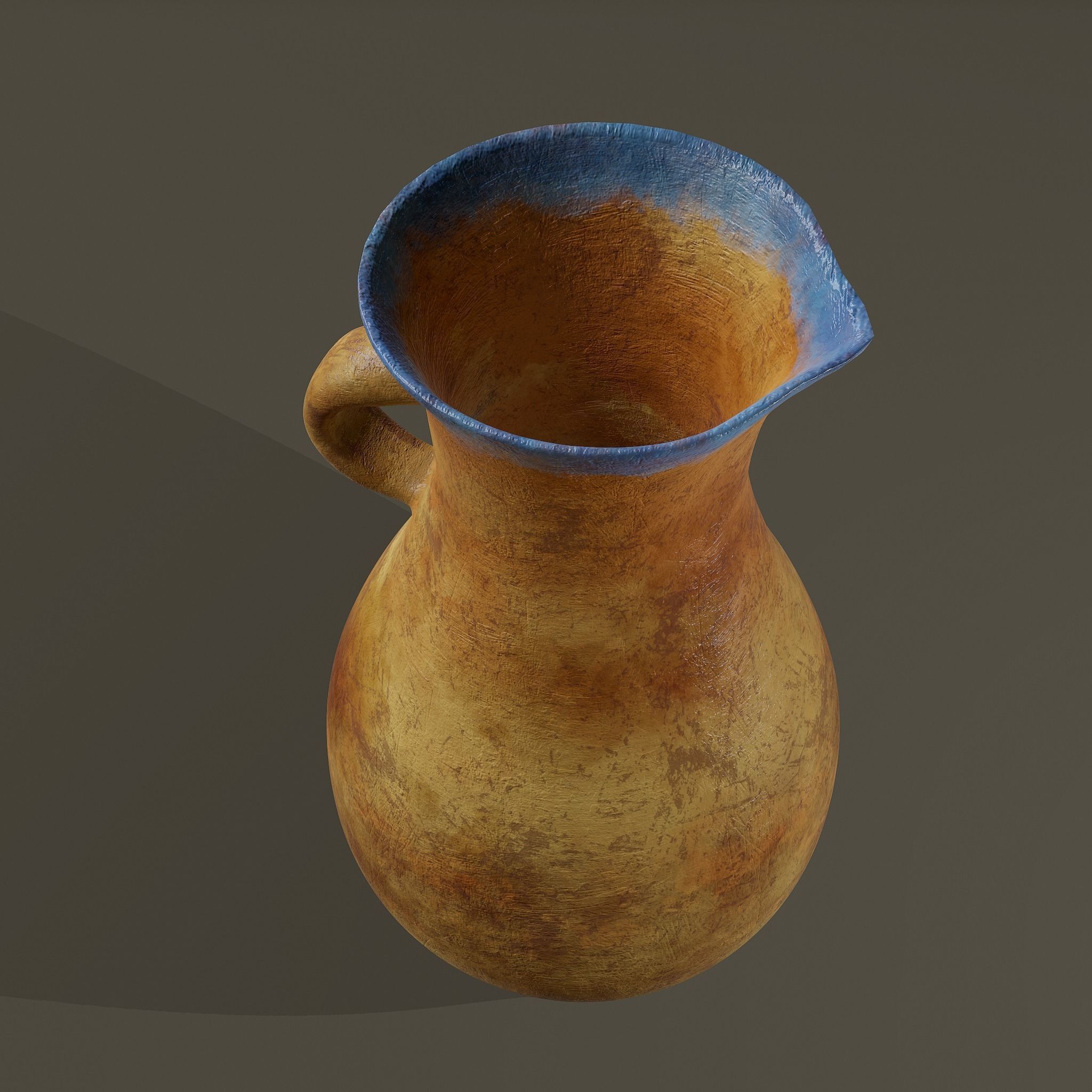 Ancient Terracotta Spouted Vase Low-poly 3D model_36