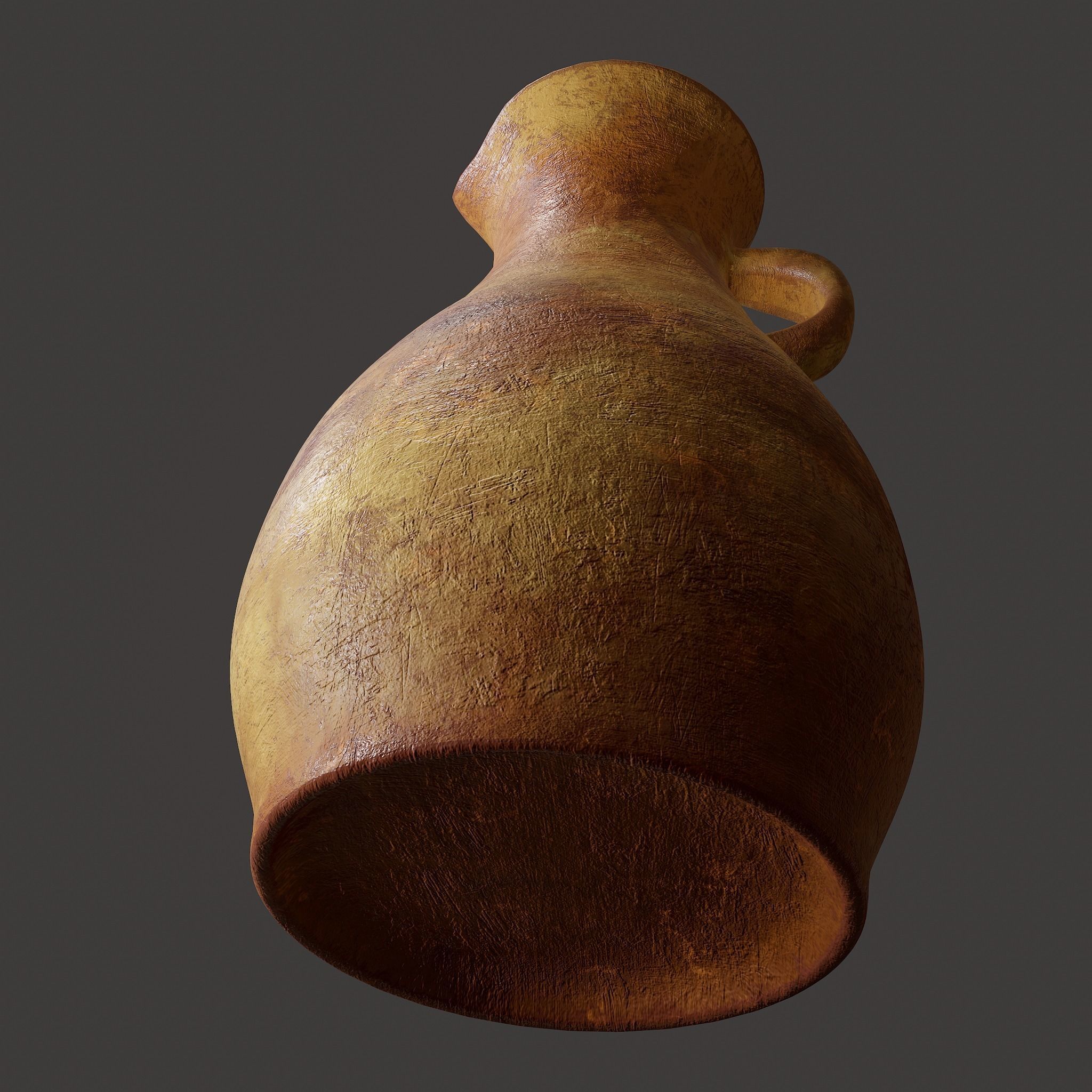 Ancient Terracotta Spouted Vase Low-poly 3D model_28
