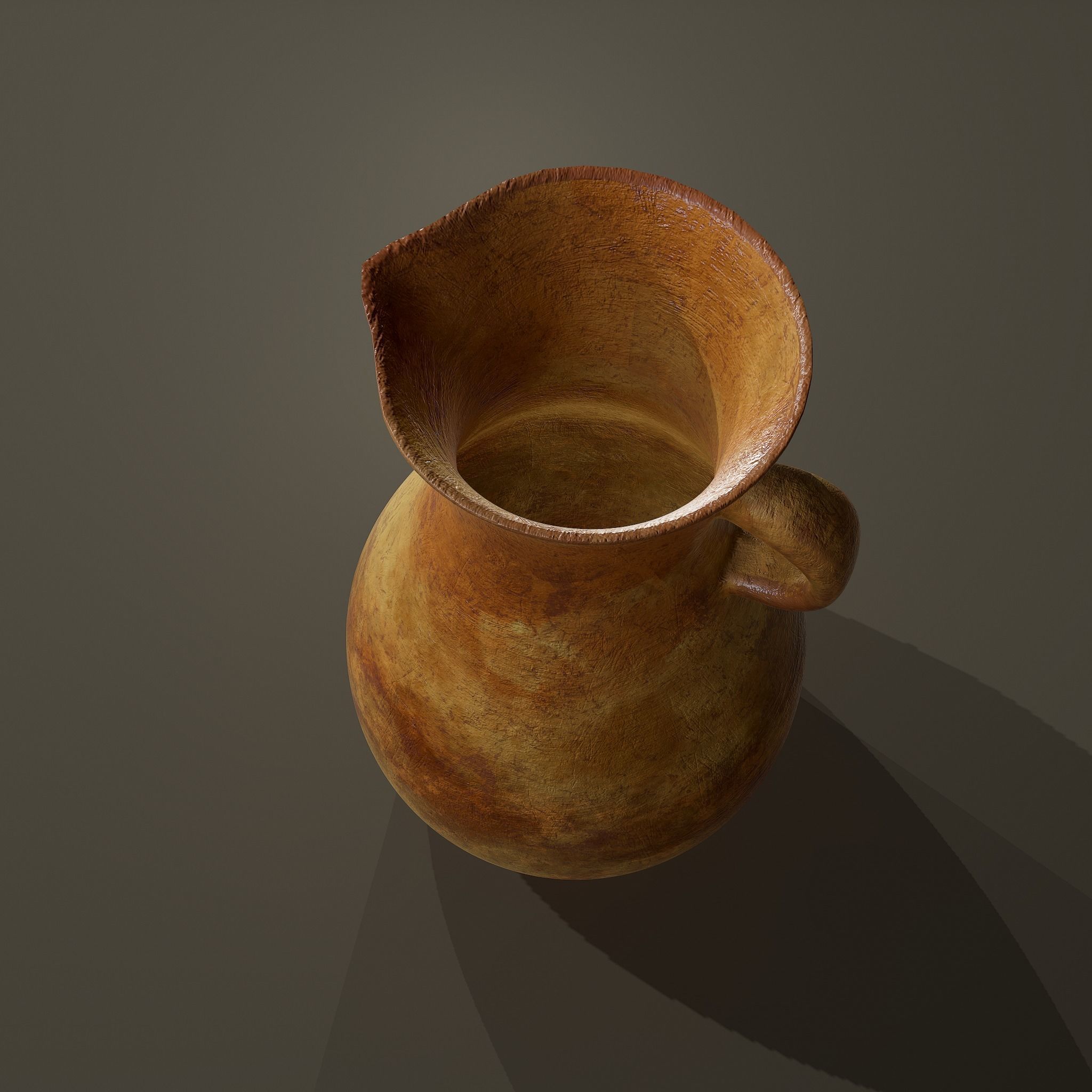 Ancient Terracotta Spouted Vase Low-poly 3D model_14