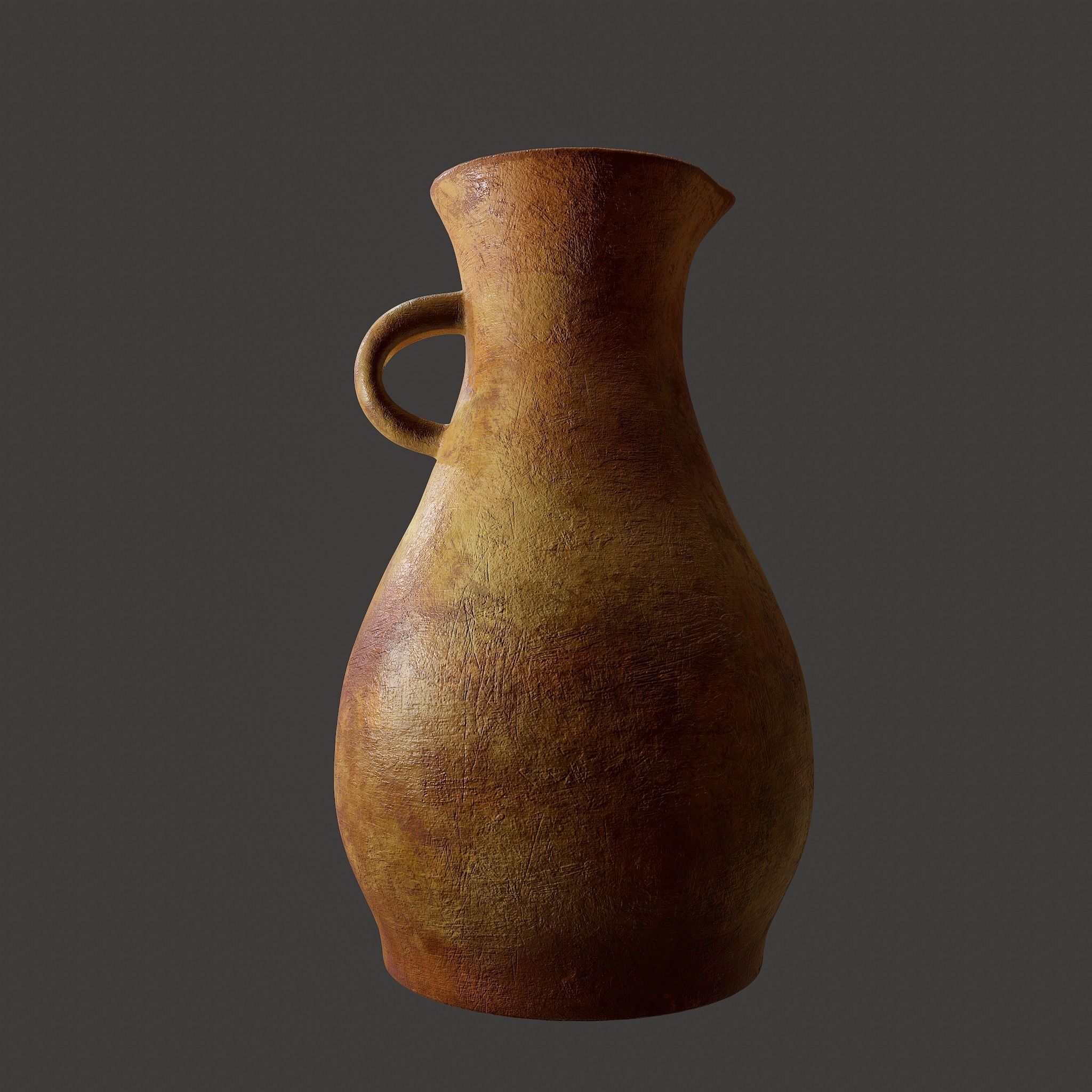 Ancient Terracotta Spouted Vase Low-poly 3D model_23