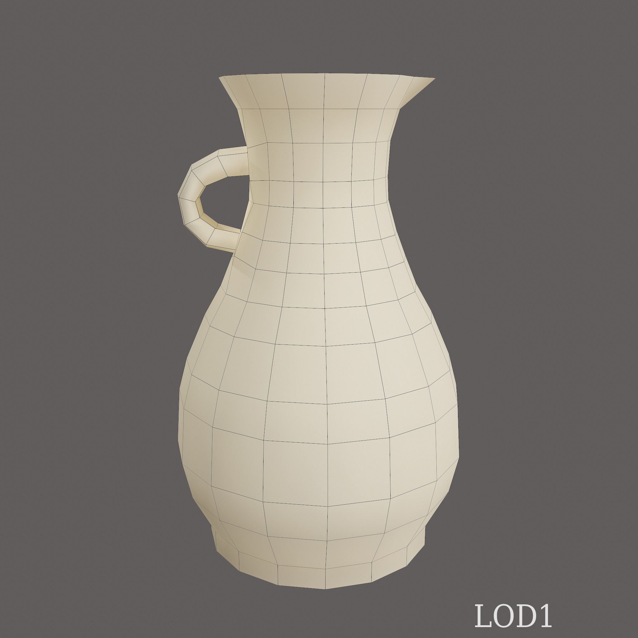 Ancient Terracotta Spouted Vase Low-poly 3D model_38