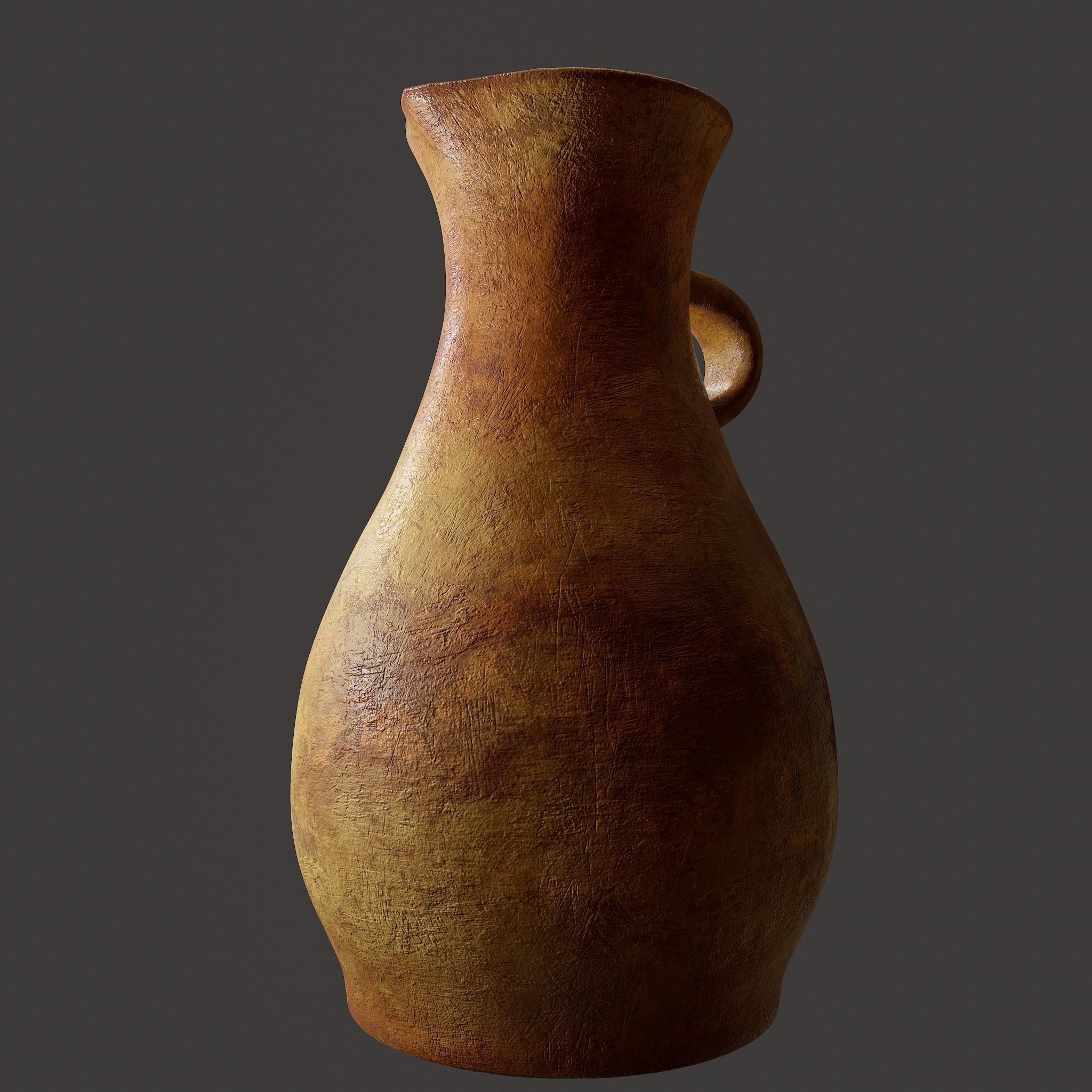 Ancient Terracotta Spouted Vase Low-poly 3D model_26
