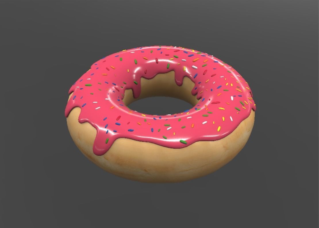 Donut with frosting and sprinkles 3D model_3