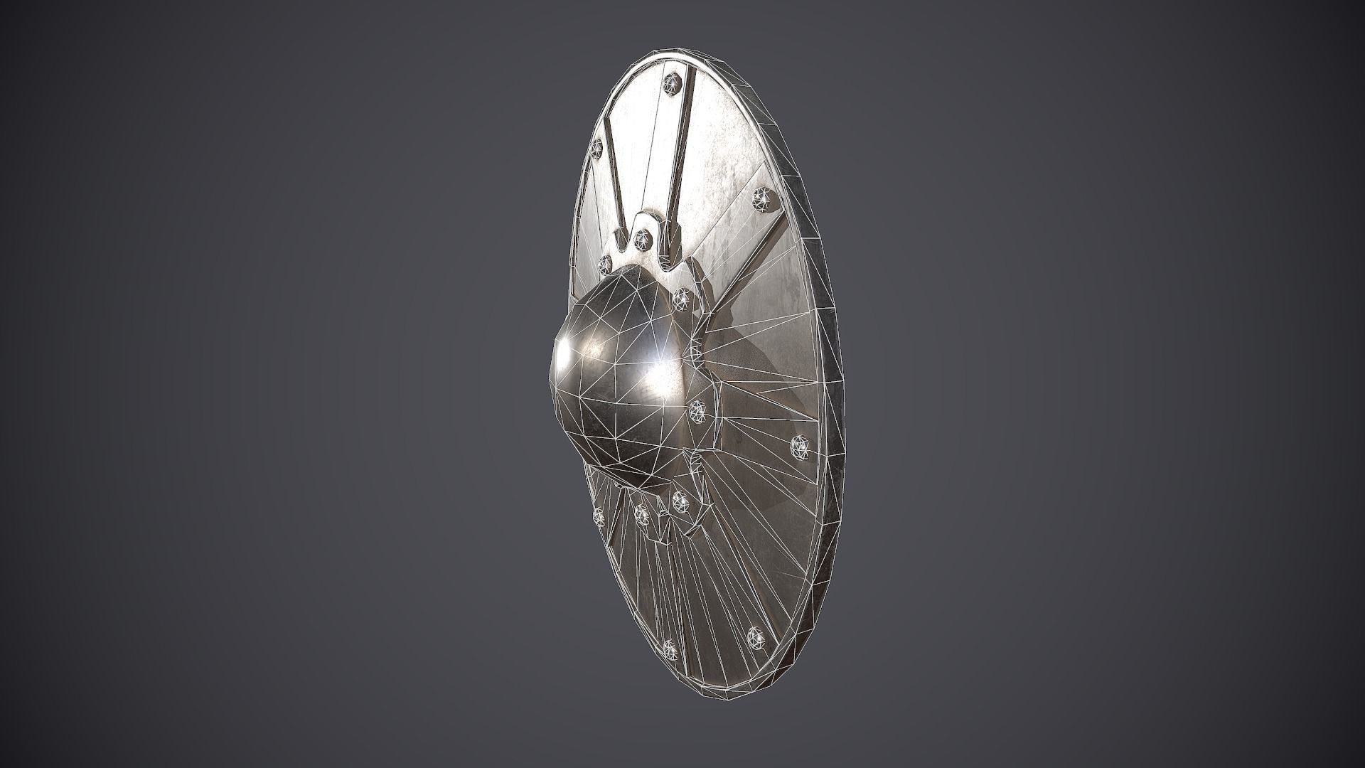Buckler Shield Low-poly 3D model_9