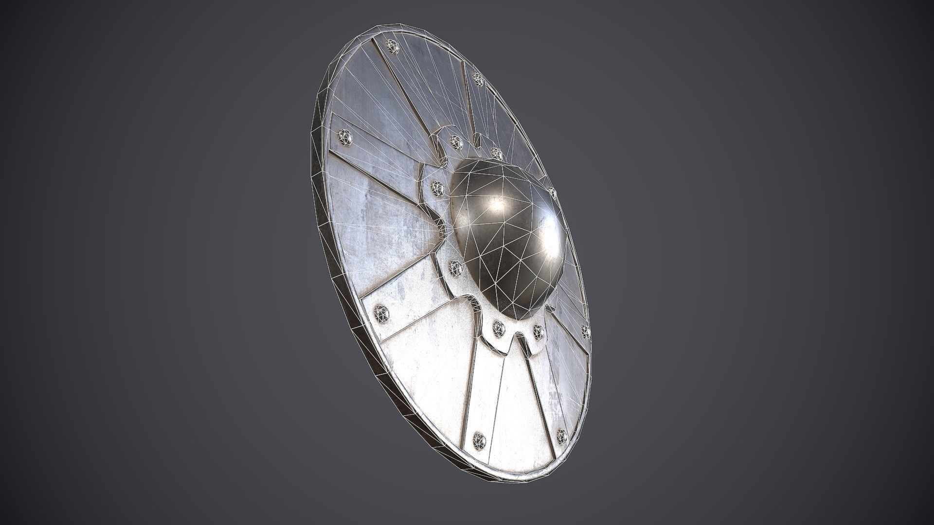 Buckler Shield Low-poly 3D model_11