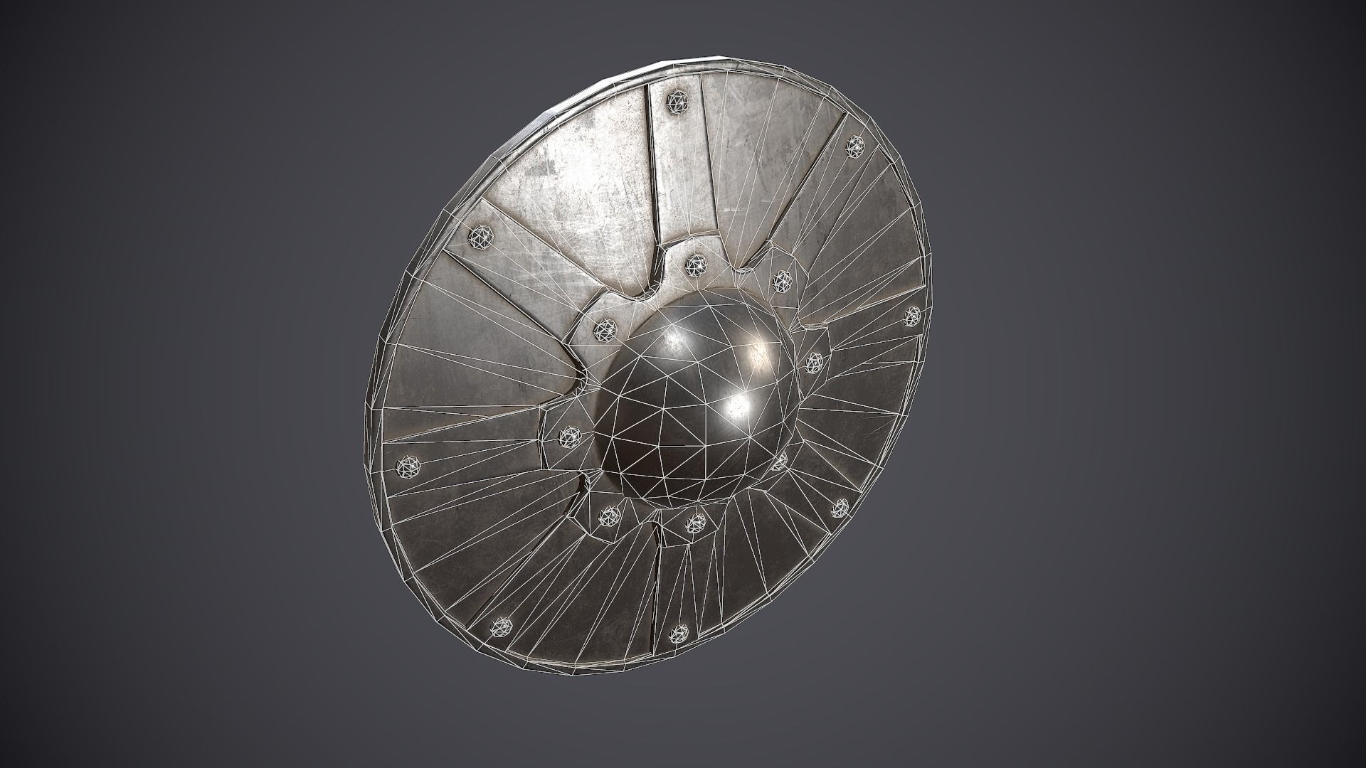 Buckler Shield Low-poly 3D model_3