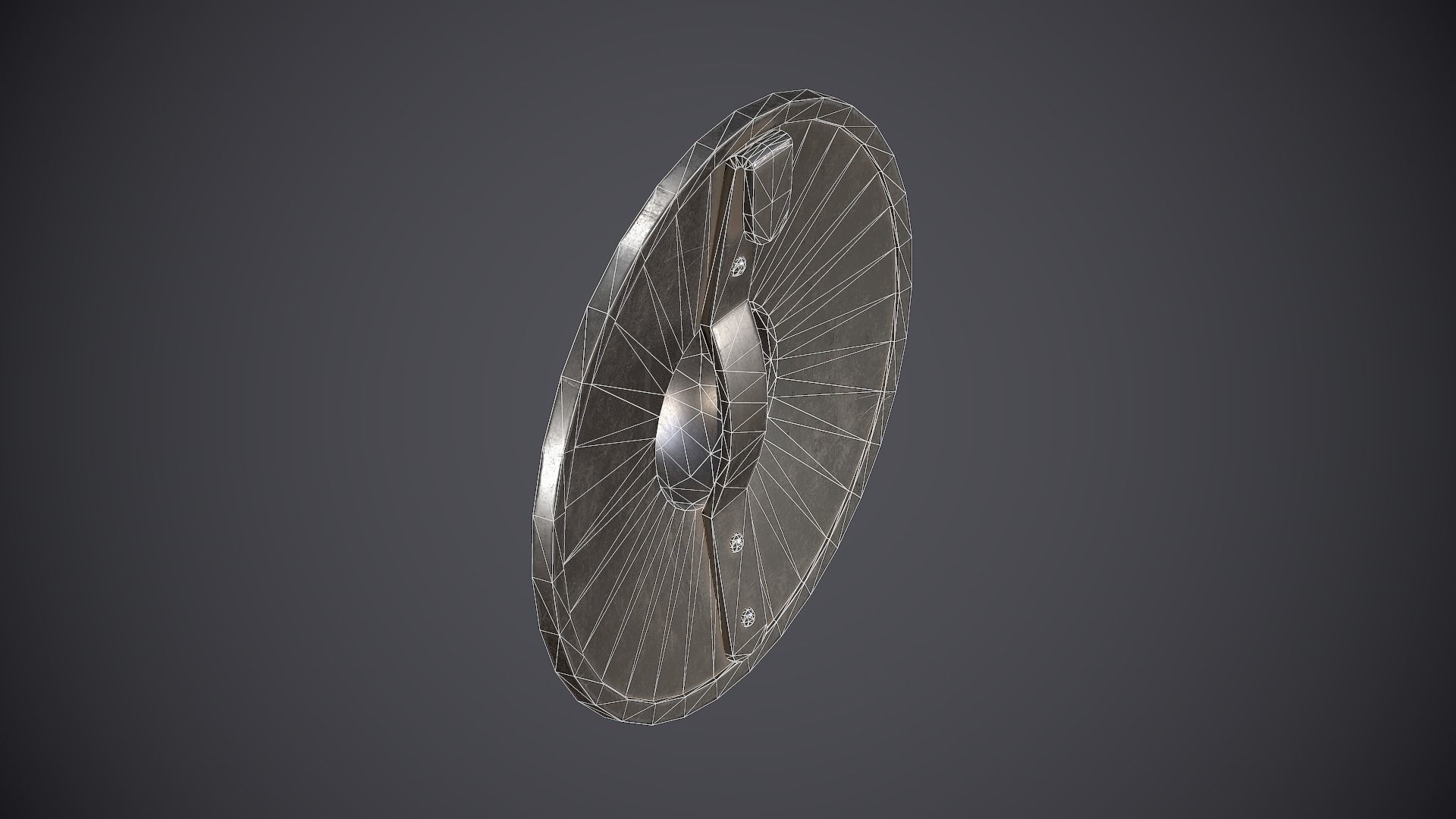 Buckler Shield Low-poly 3D model_7
