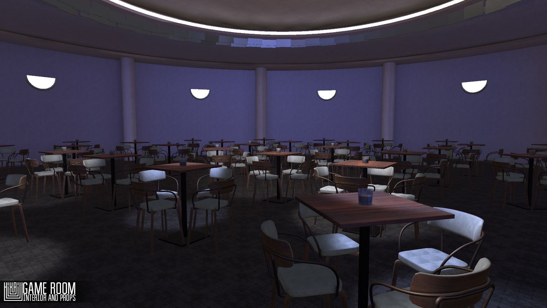 Jazz club - interior and props Low-poly 3D model_20