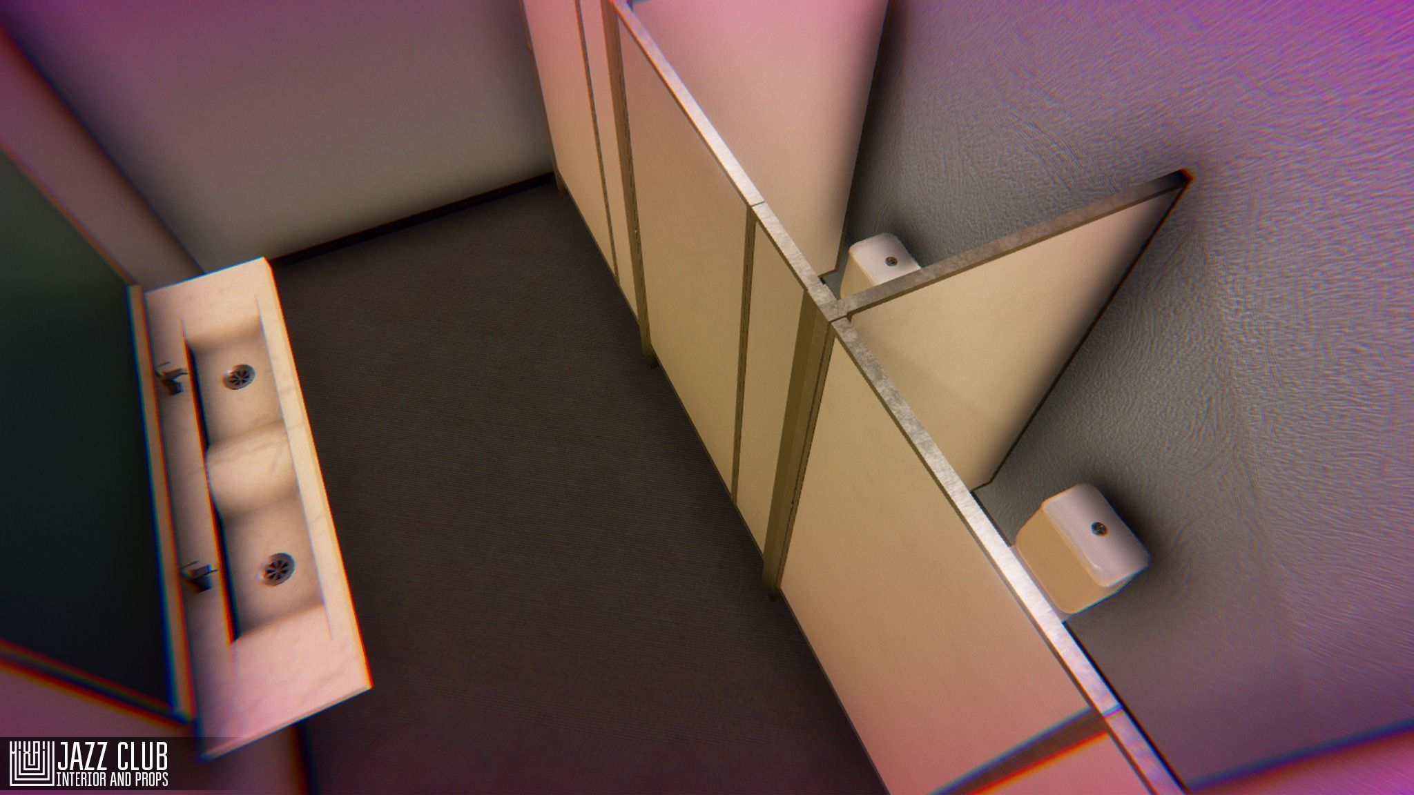 Jazz club - interior and props Low-poly 3D model_9