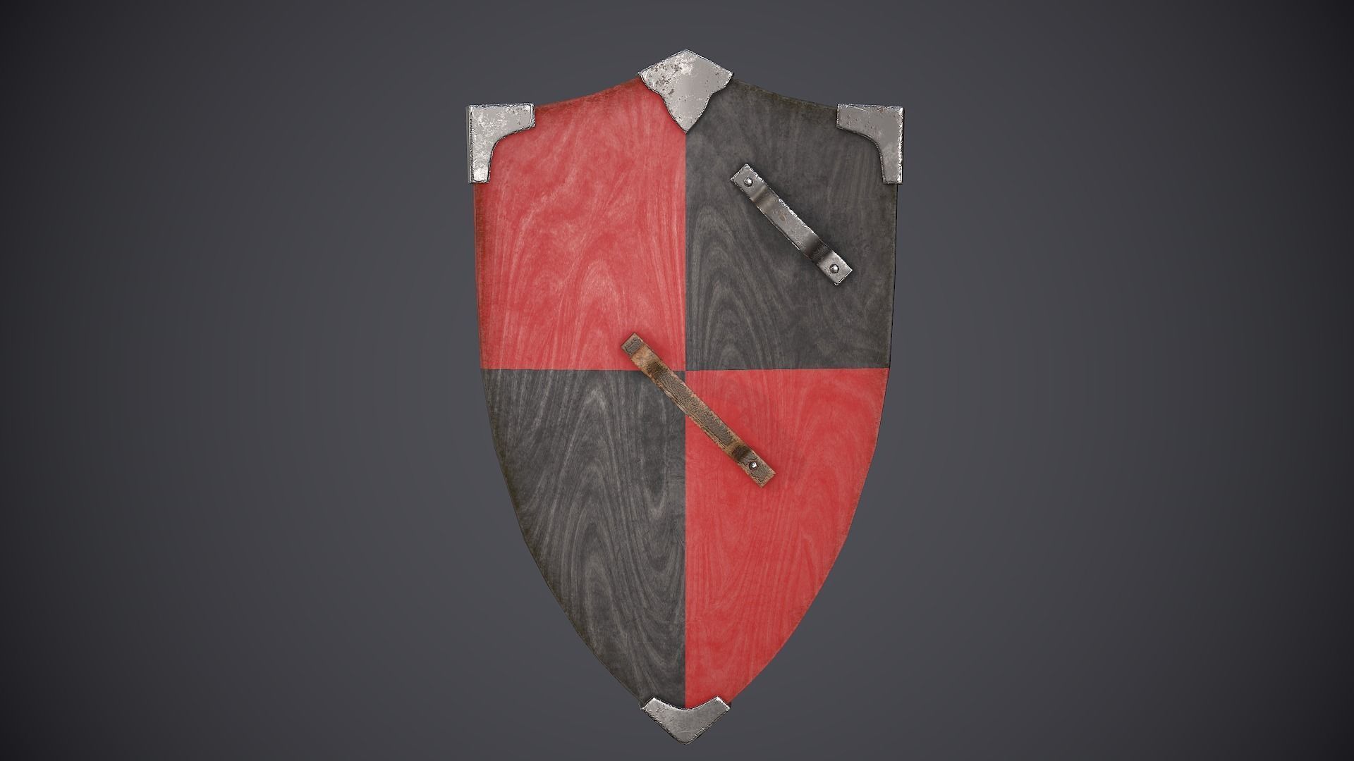 Shield Medieval Low-poly 3D model_4