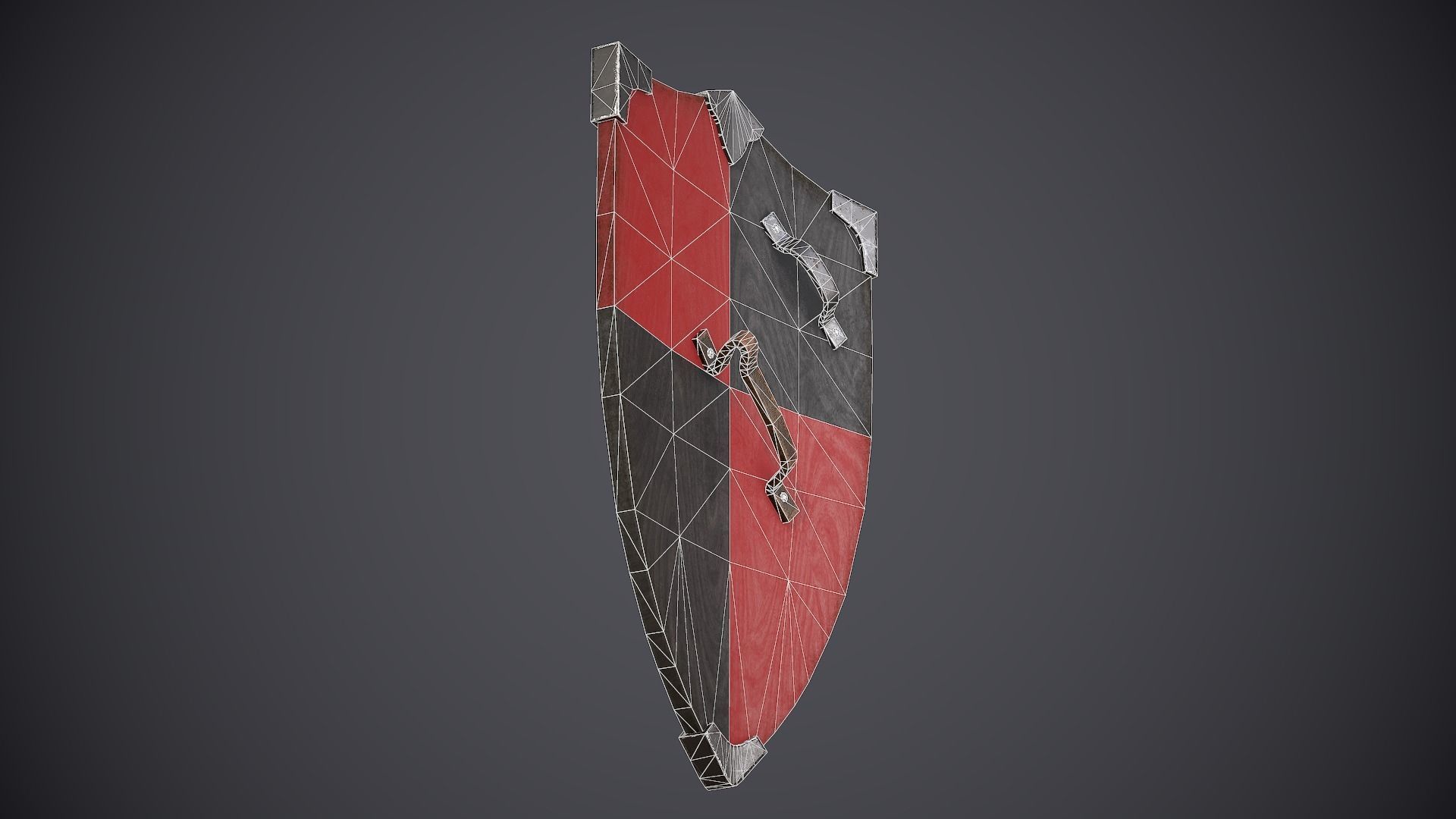 Shield Medieval Low-poly 3D model_11