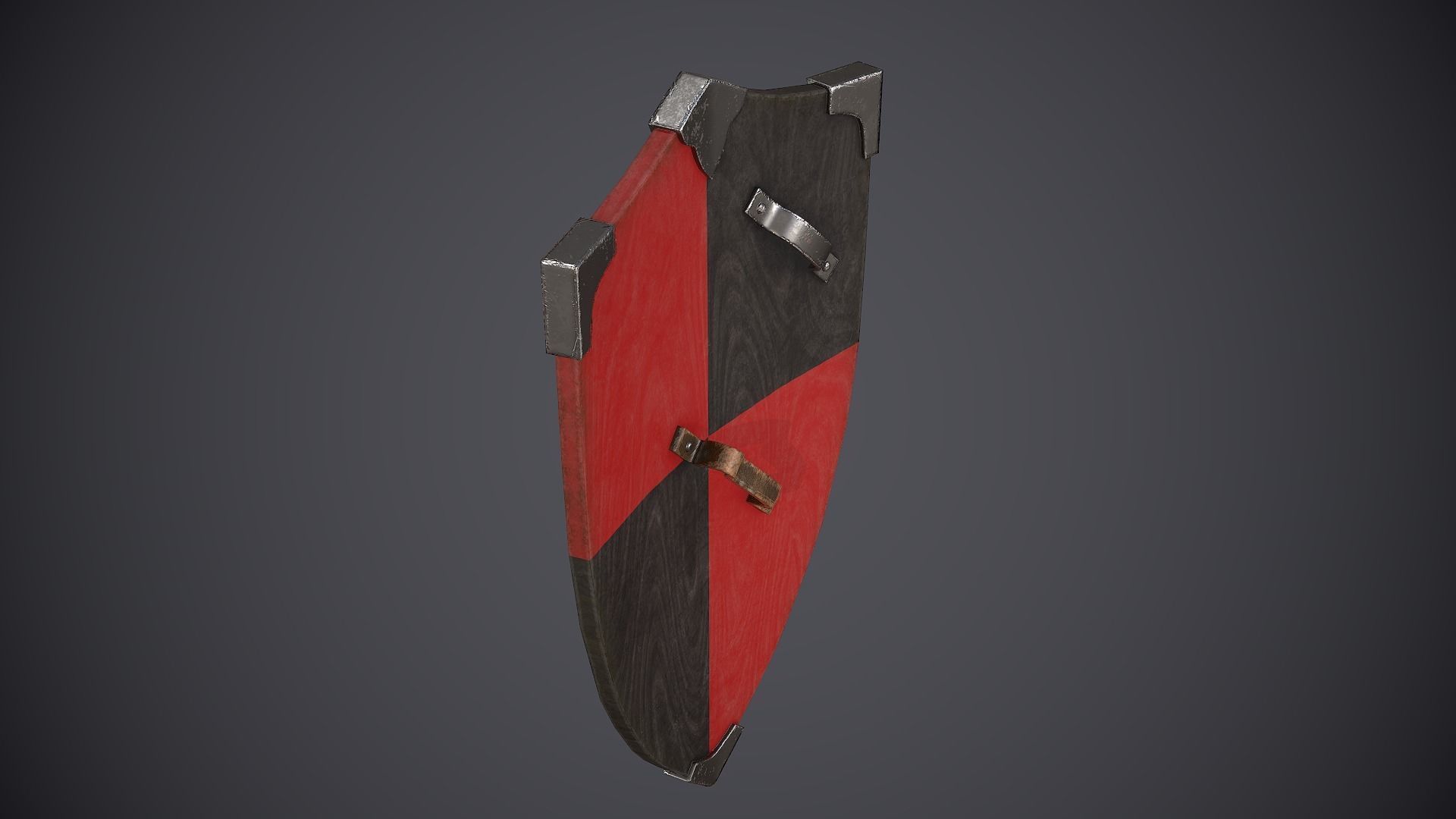 Shield Medieval Low-poly 3D model_6