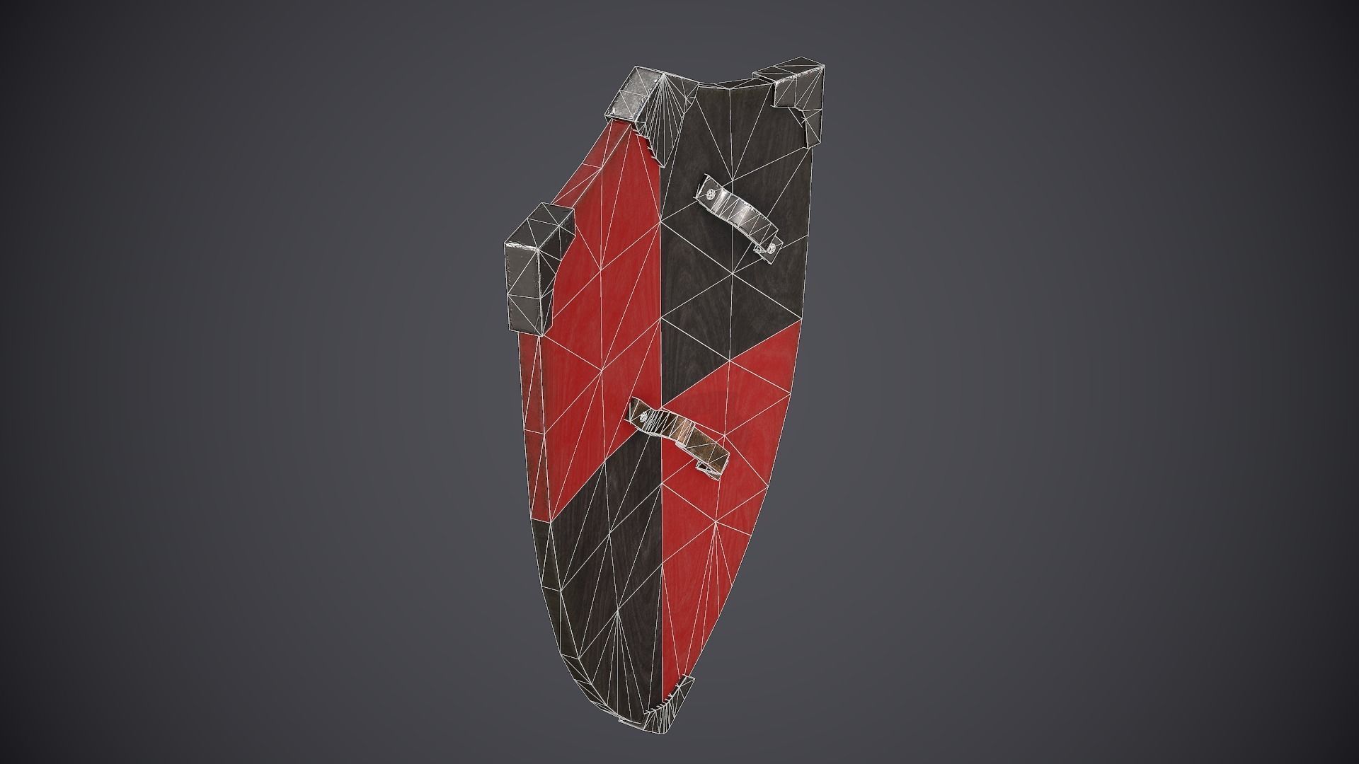 Shield Medieval Low-poly 3D model_7