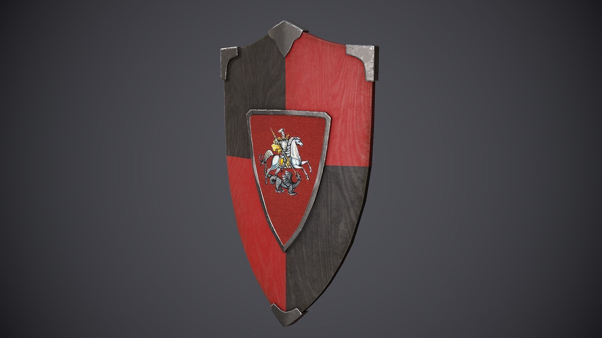 Shield Medieval Low-poly 3D model_8