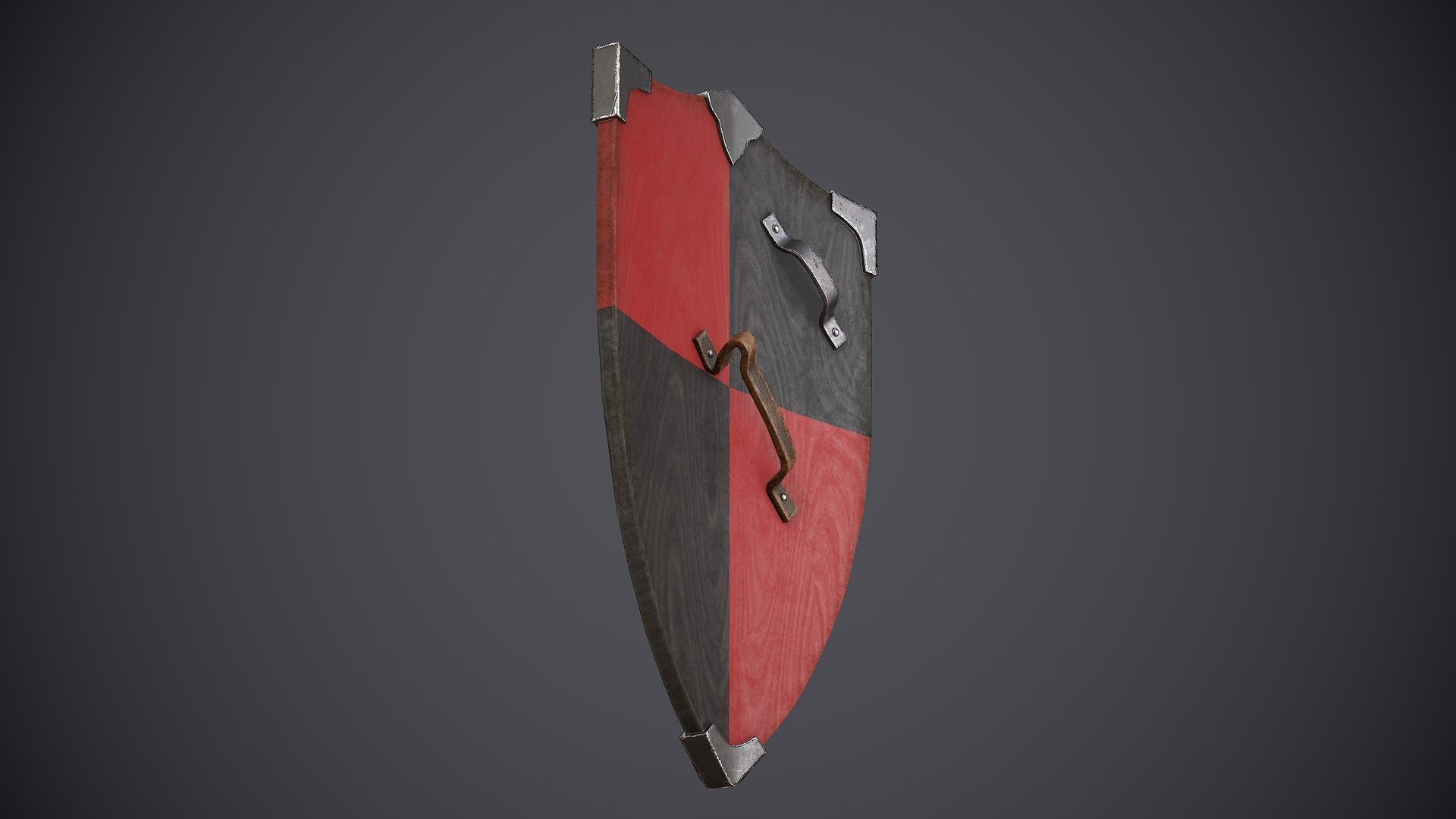 Shield Medieval Low-poly 3D model_10