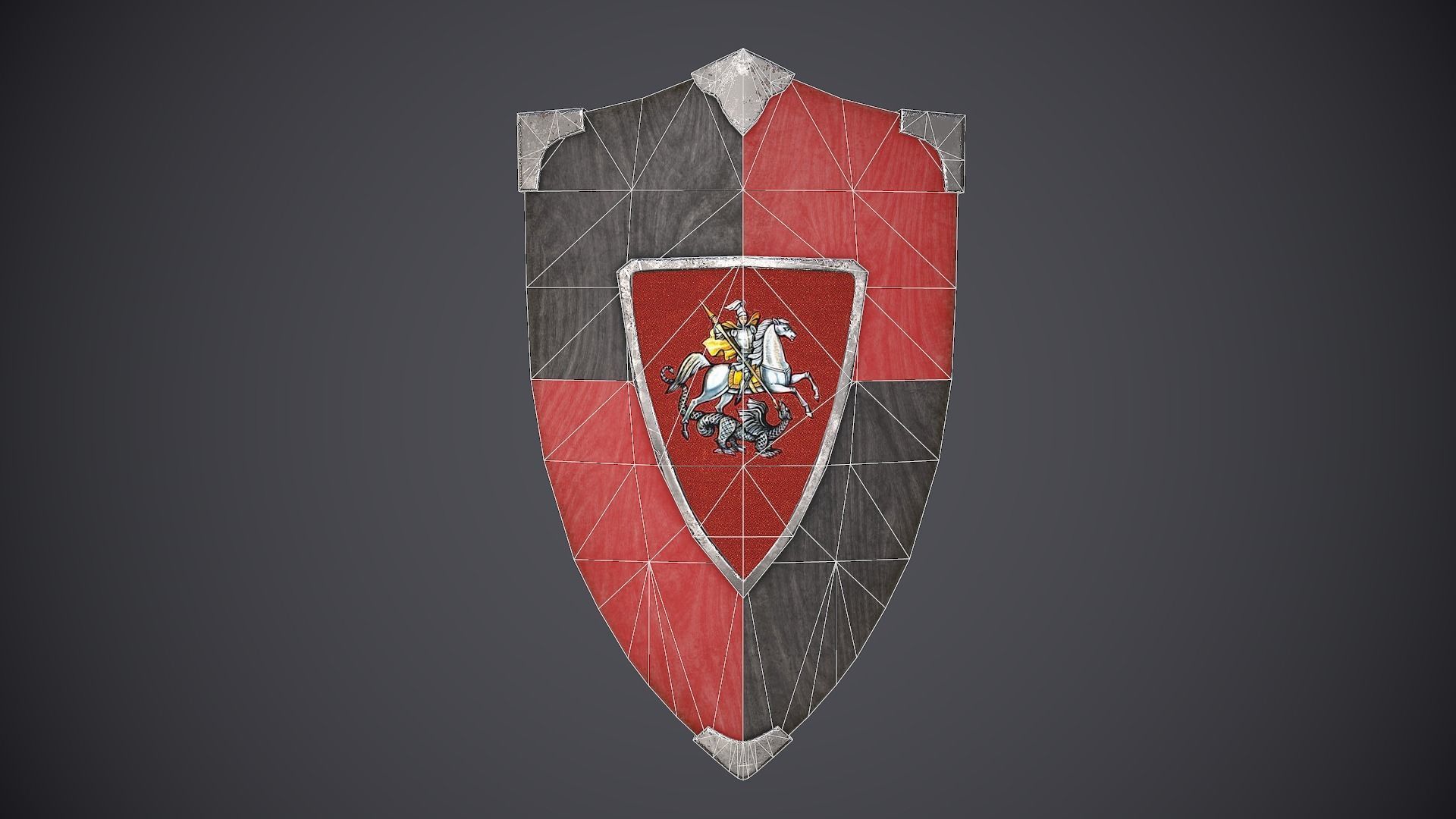 Shield Medieval Low-poly 3D model_1