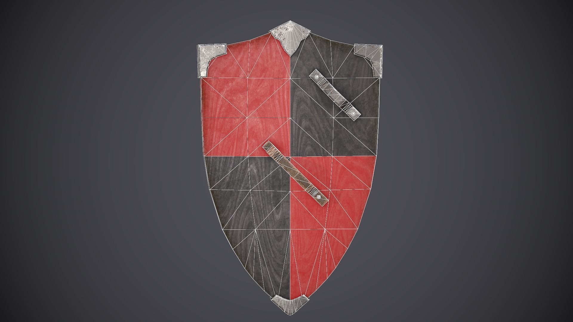 Shield Medieval Low-poly 3D model_5