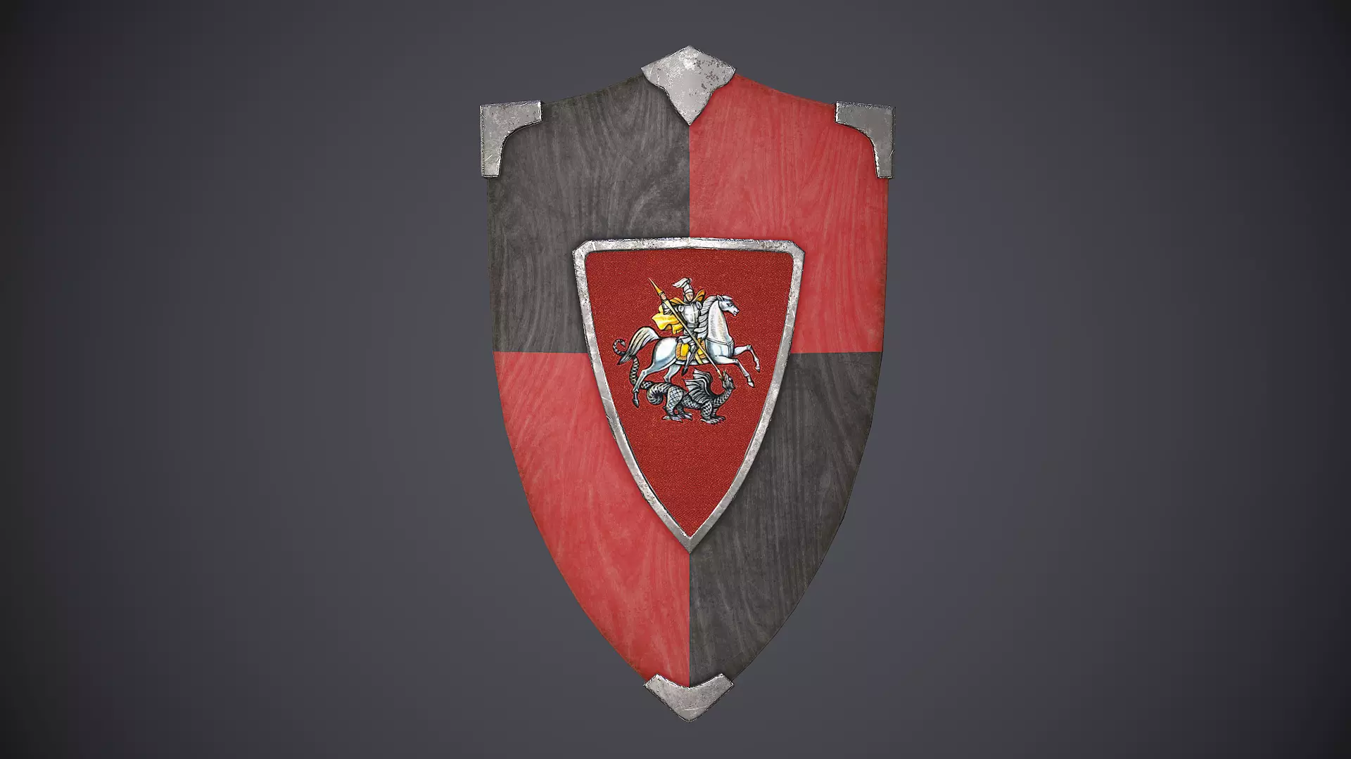 Shield Medieval Low-poly 3D model_0