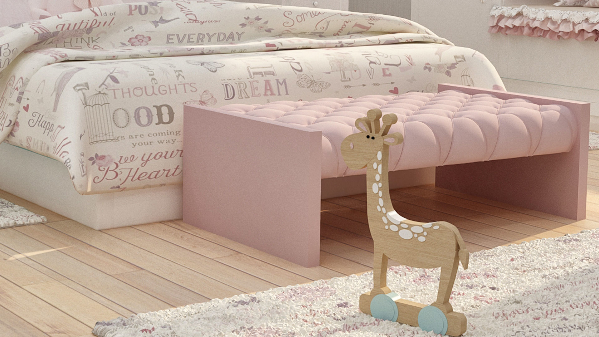 girls bedroom 3D model_16