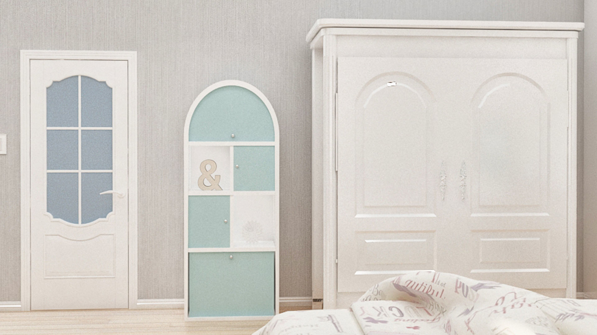 girls bedroom 3D model_11