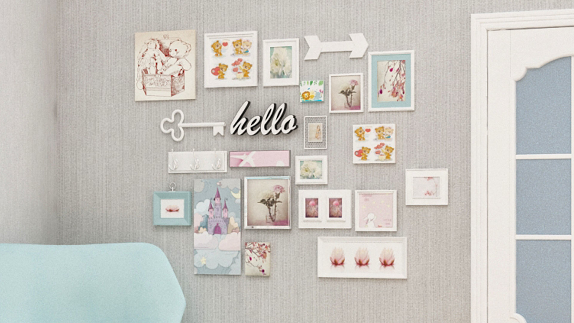 girls bedroom 3D model_17