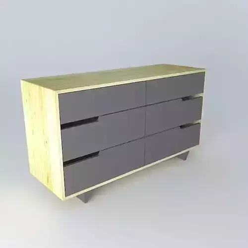 Mandal Chest of 6 drawers 3D model