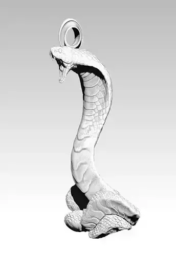 Snake Cobra Detailed Realistic Pendant Necklace Jewel 3D print model