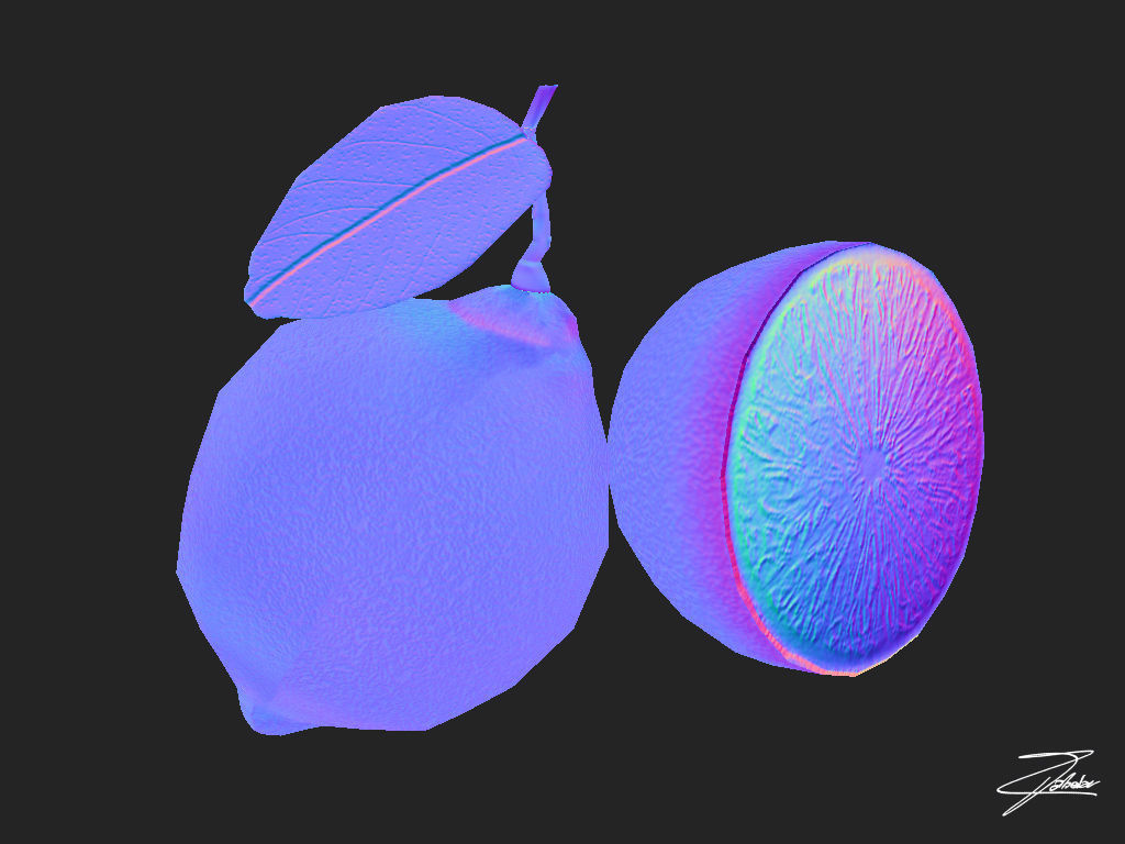Lime fruit Low-poly 3D model_7