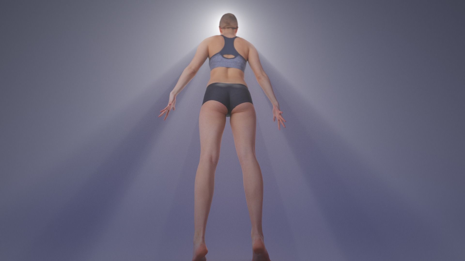 Scan sporty female rigged 02 Low-poly 3D model_9
