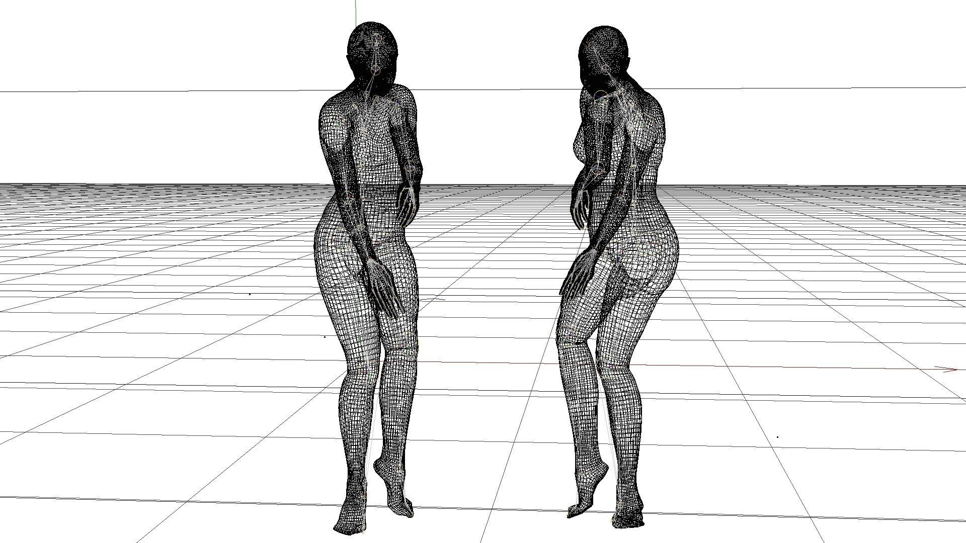 Scan sporty female rigged 02 Low-poly 3D model_3