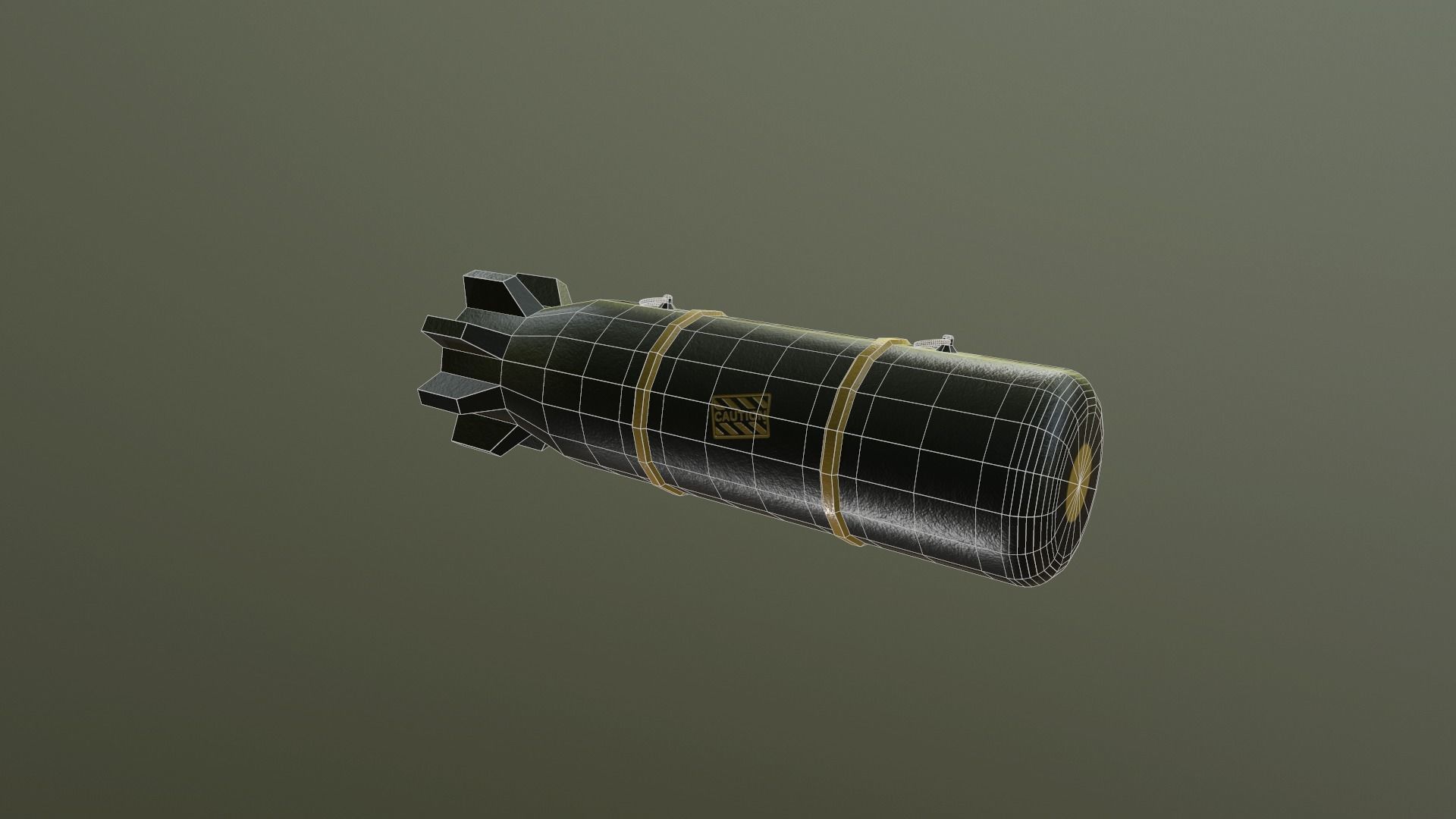 Bomb Military 3D Model Low-poly 3D model_3