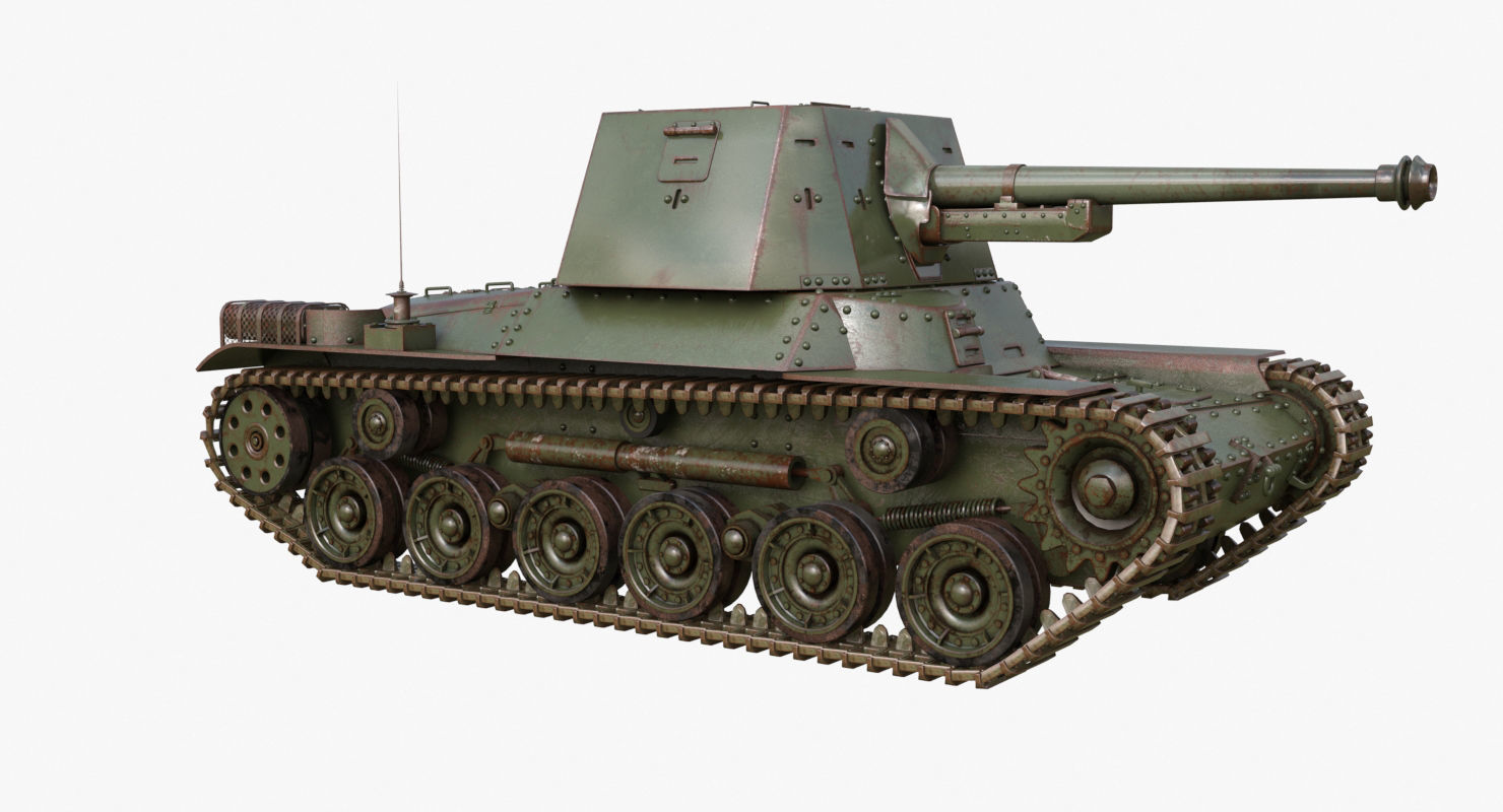 Tank Type 3 Ho Ni III Japan Mental Ray 3D model_40