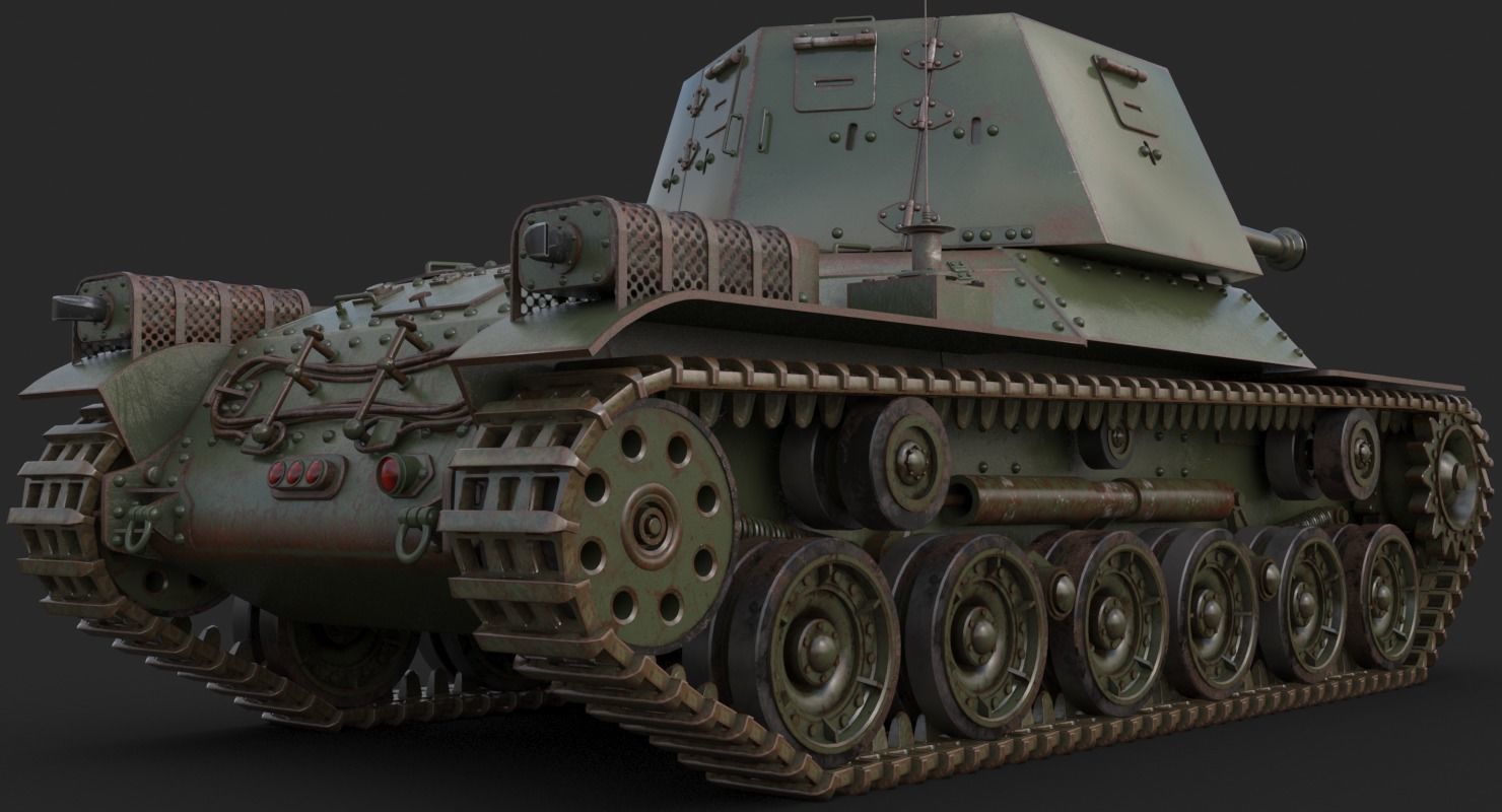 Tank Type 3 Ho Ni III Japan Mental Ray 3D model_6