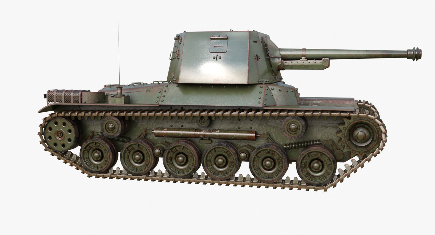 Tank Type 3 Ho Ni III Japan Mental Ray 3D model_42