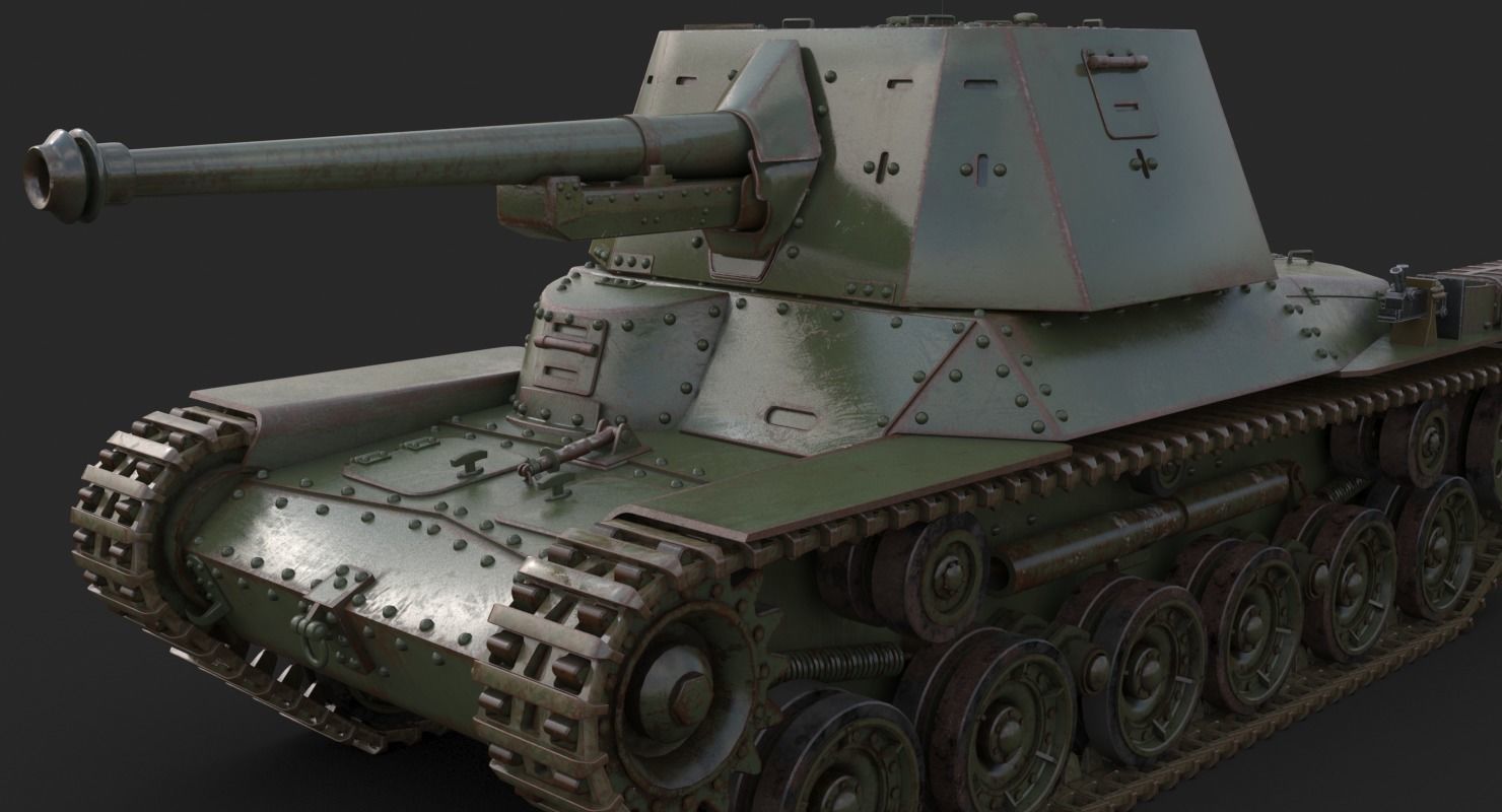 Tank Type 3 Ho Ni III Japan Mental Ray 3D model_10
