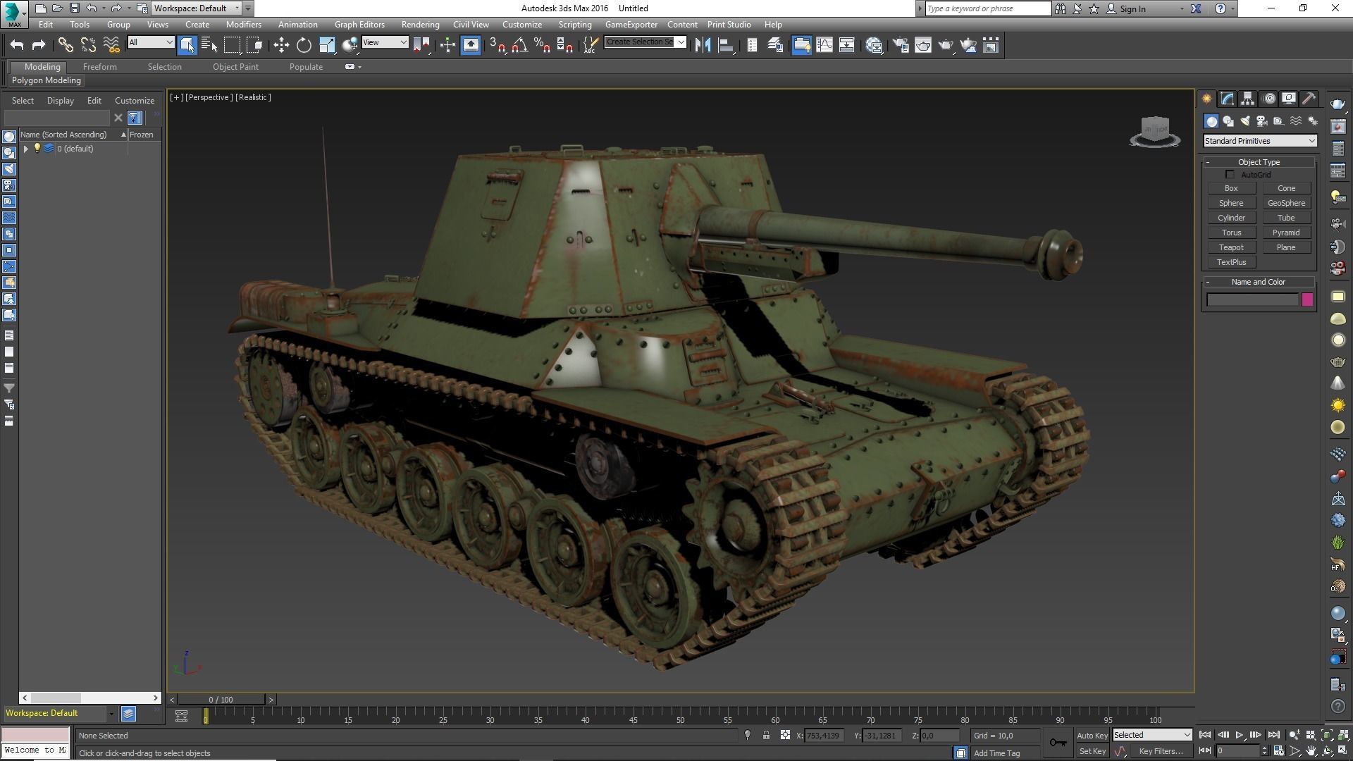 Tank Type 3 Ho Ni III Japan Mental Ray 3D model_27