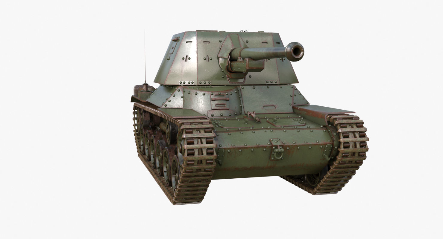Tank Type 3 Ho Ni III Japan Mental Ray 3D model_36