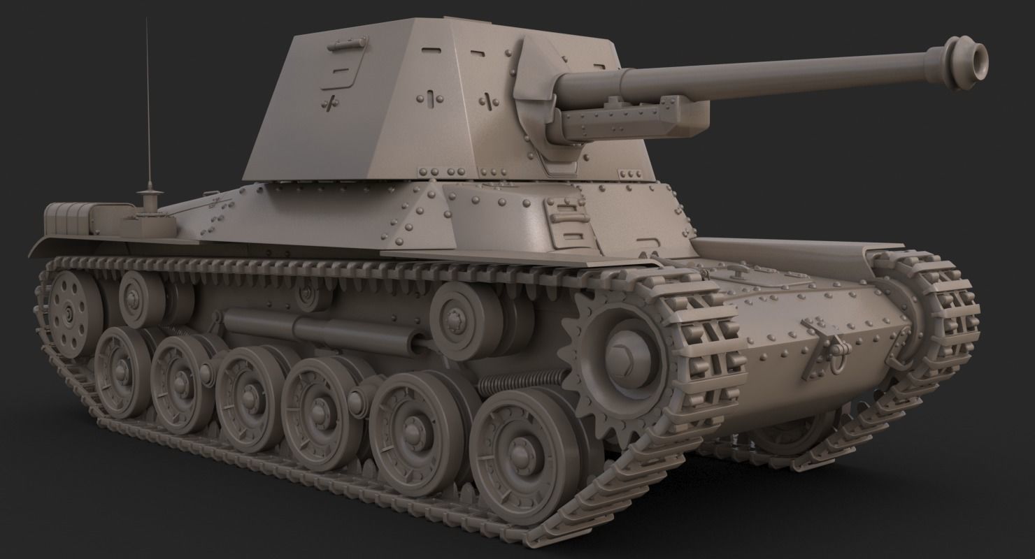 Tank Type 3 Ho Ni III Japan Mental Ray 3D model_18